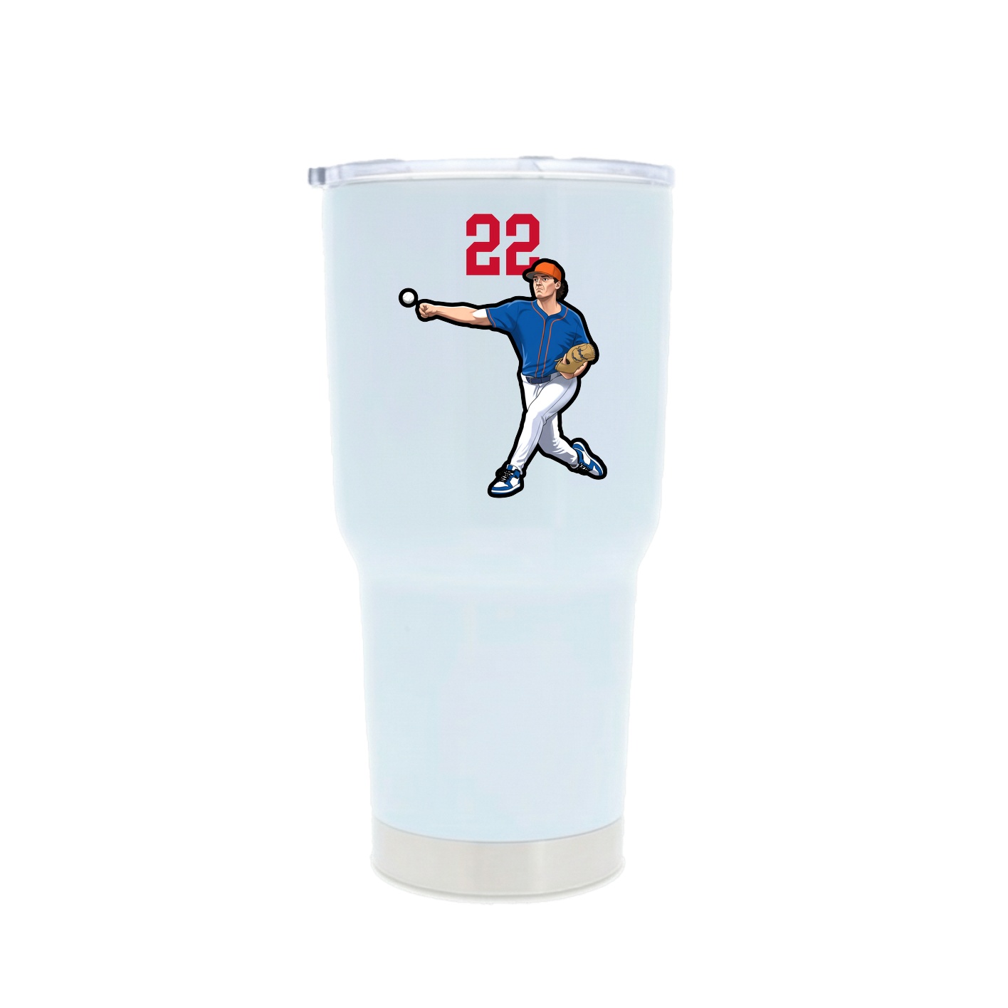 30oz Stainless Steel Tumbler — Number Top in White
