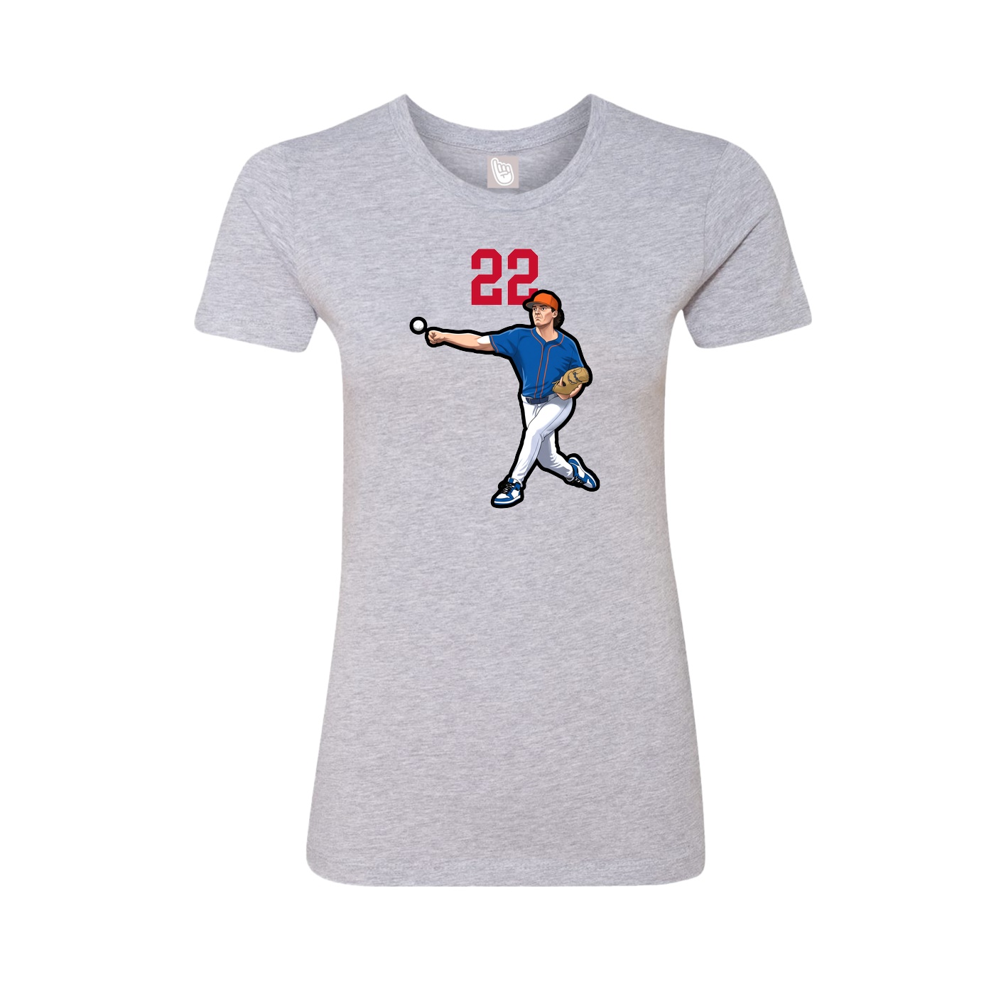 Fitted Women's Tee — Number Top in Grey