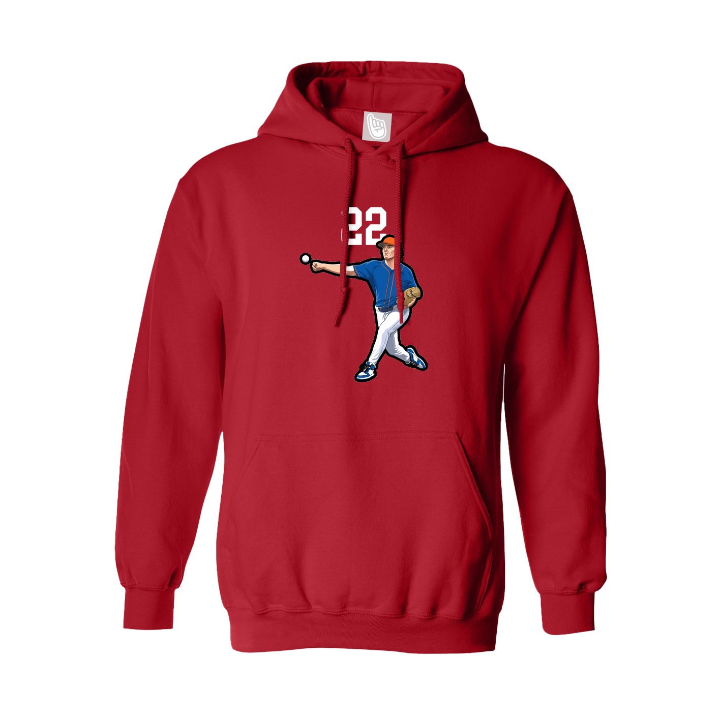 Youth Hoodie — Number Top in Red