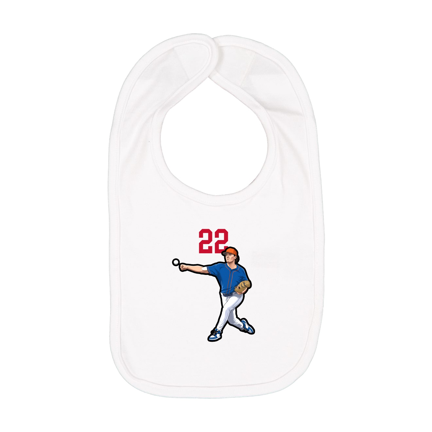 Infant Bib — Number Top in White