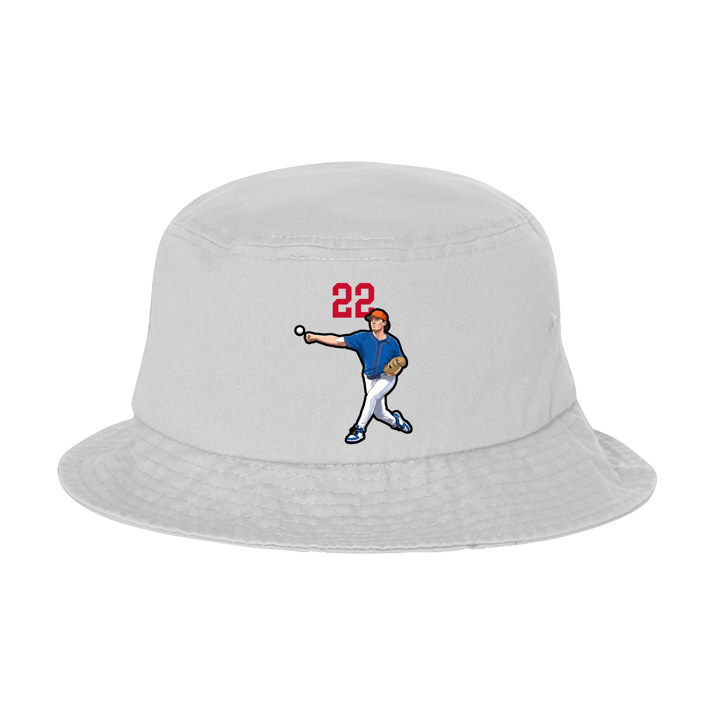 Bucket Cap — Number Top in White