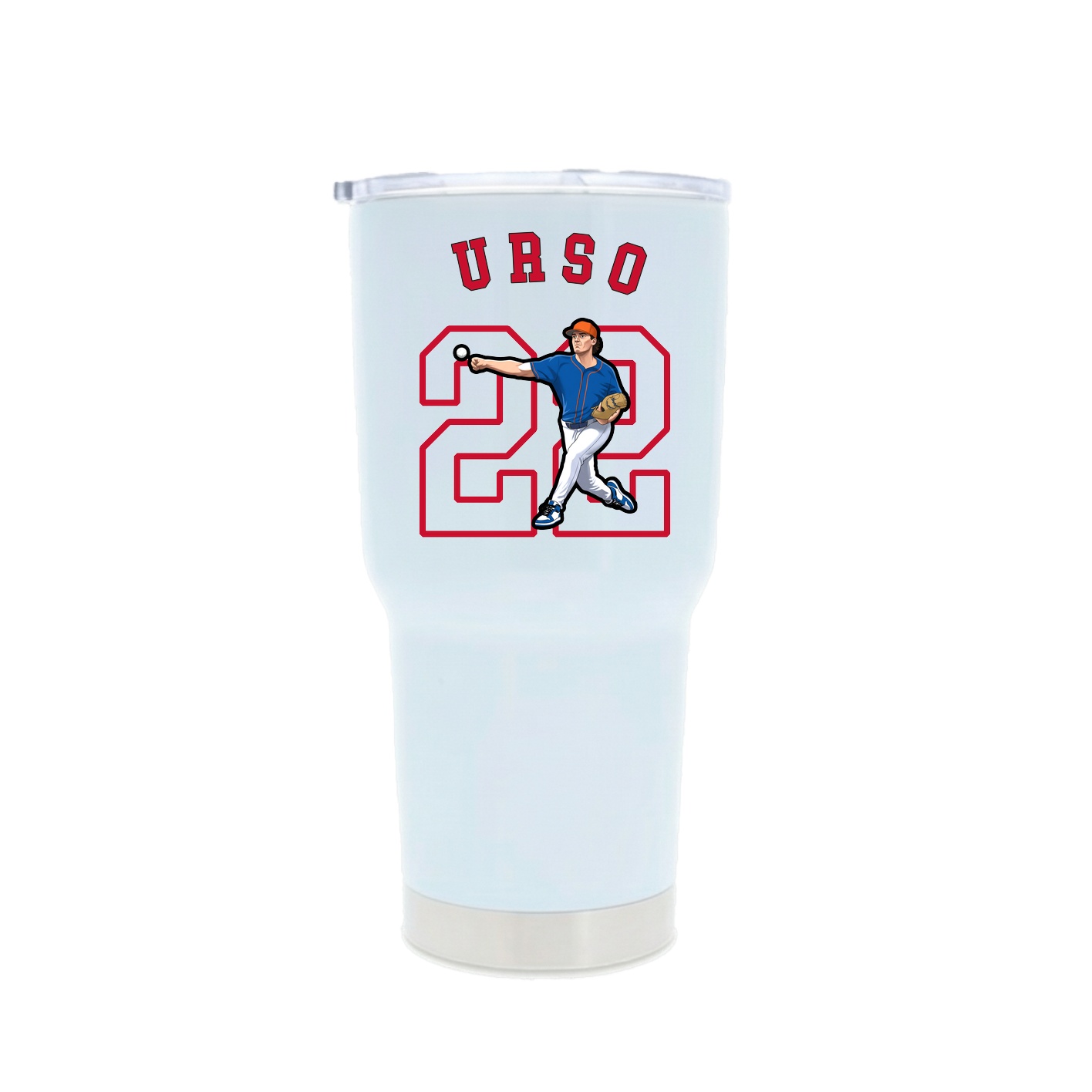 30oz Stainless Steel Tumbler — Shirsey Arch in White