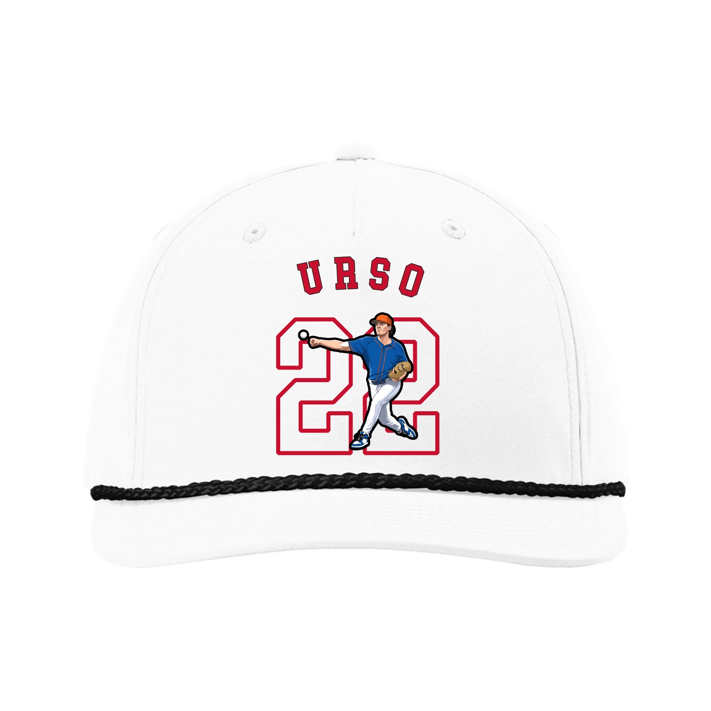 Five-Panel Classic Rope Cap — Shirsey Arch in White
