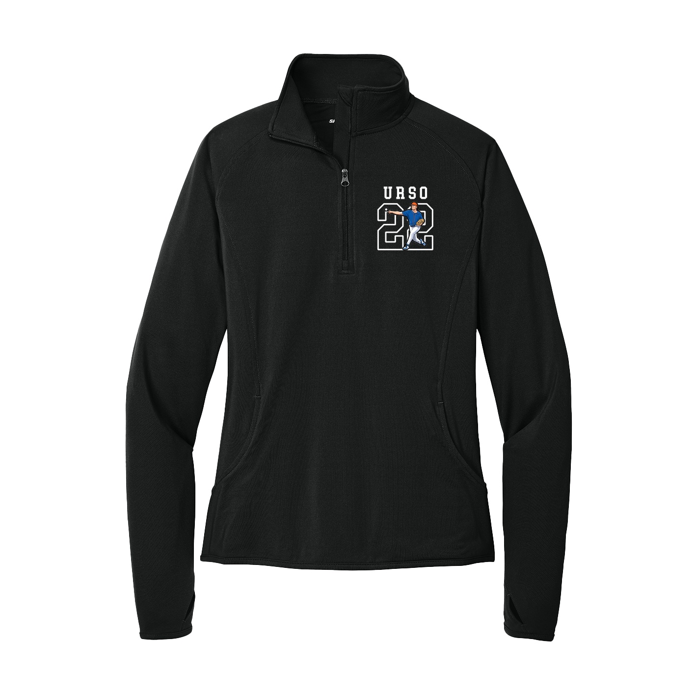 Women's Q-Zip Pullover — Shirsey in Black