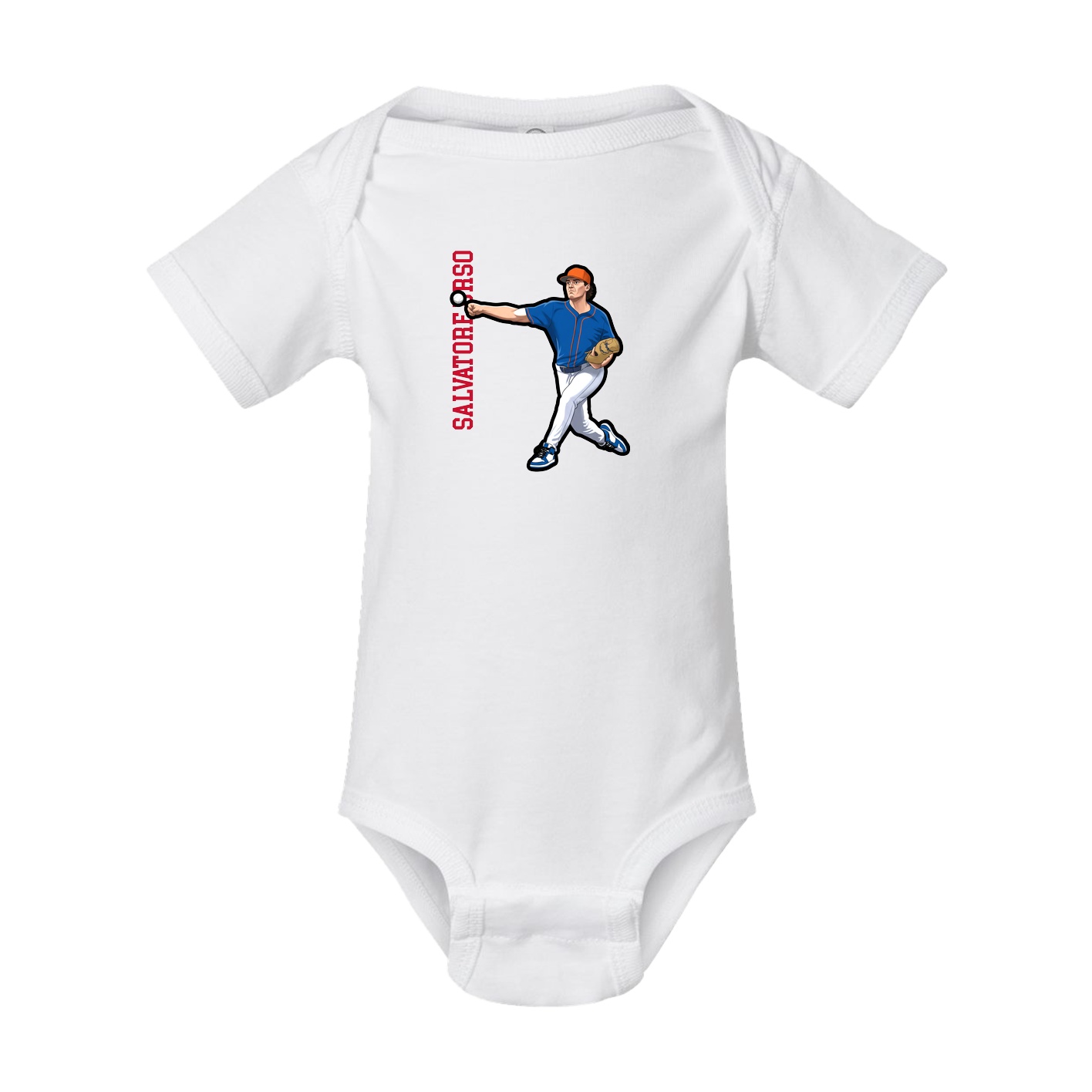 Baby Onesie — Name Vertical in White
