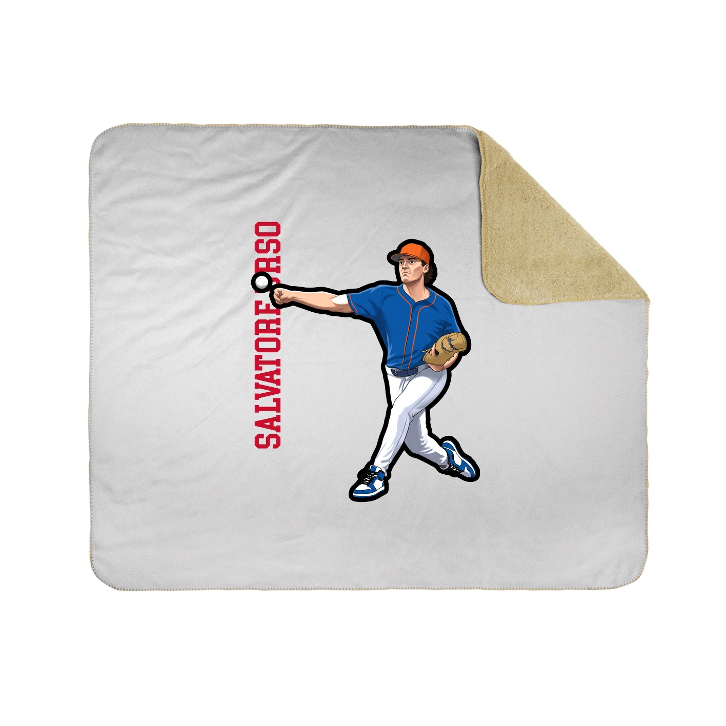 Throw Blanket — Name Vertical in White