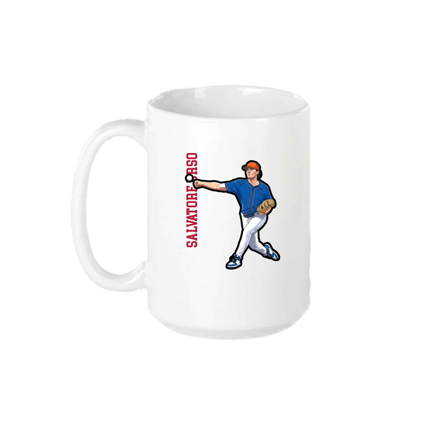15oz Coffee Mug — Name Vertical in White