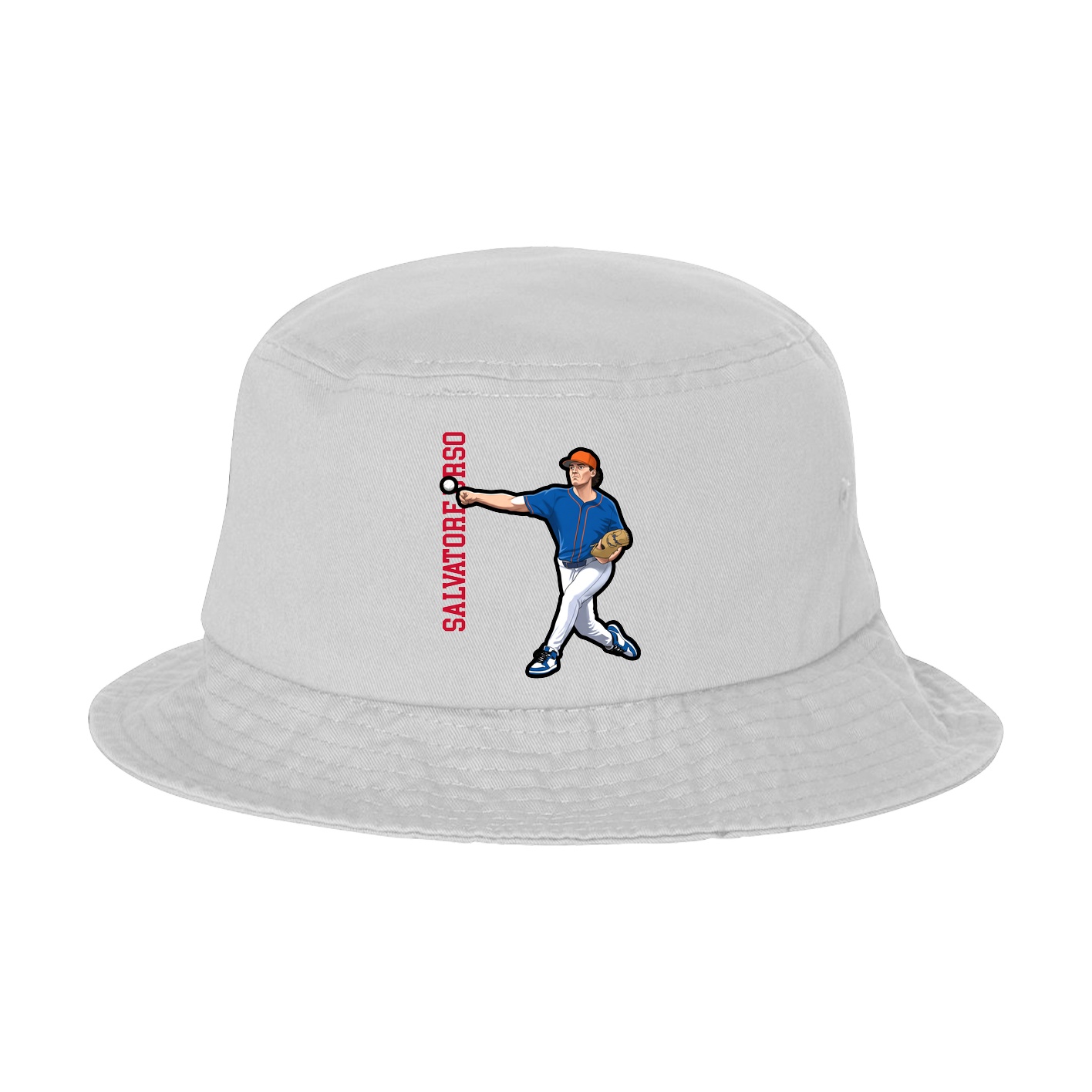 Bucket Cap — Name Vertical in White