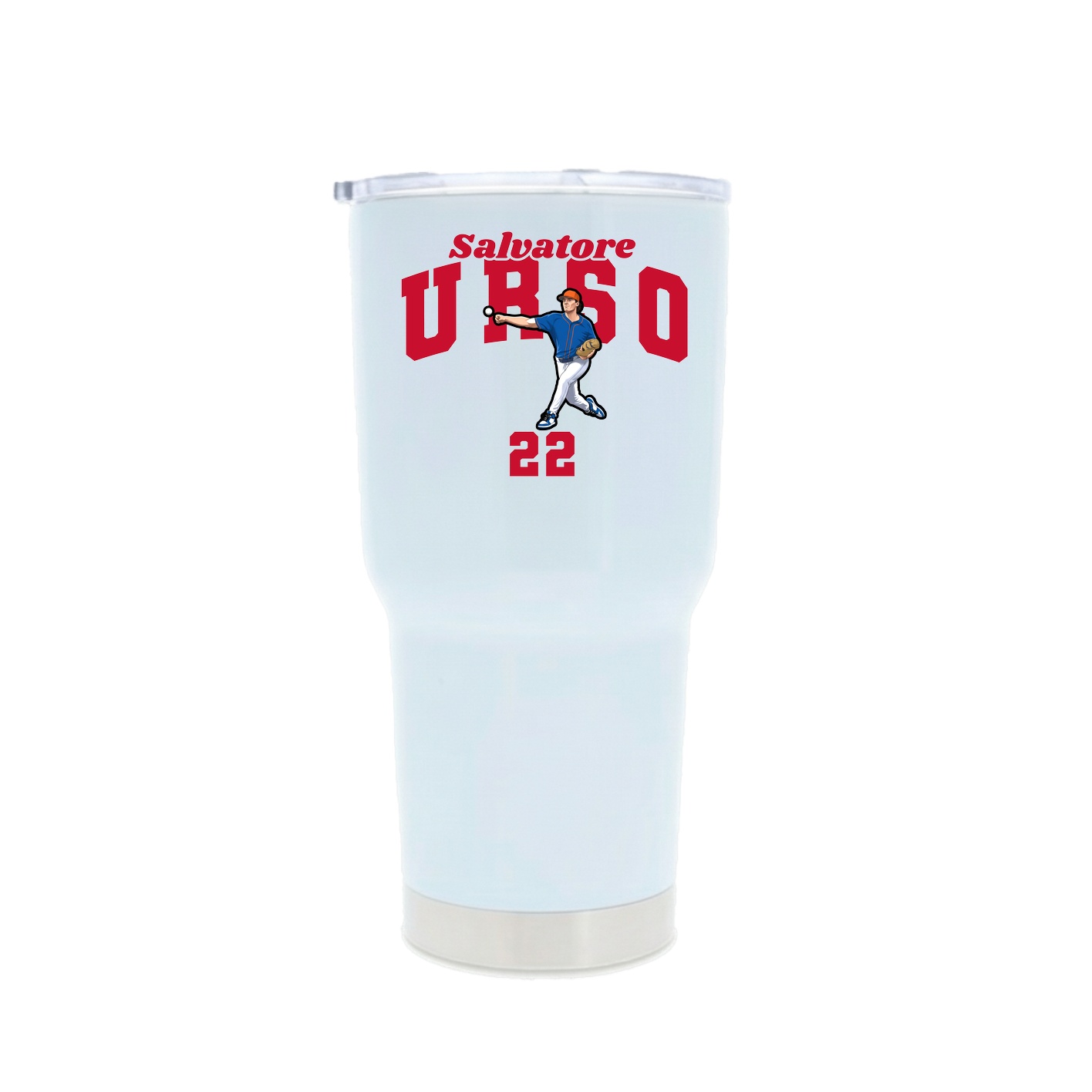 30oz Stainless Steel Tumbler — Signature Arch in White