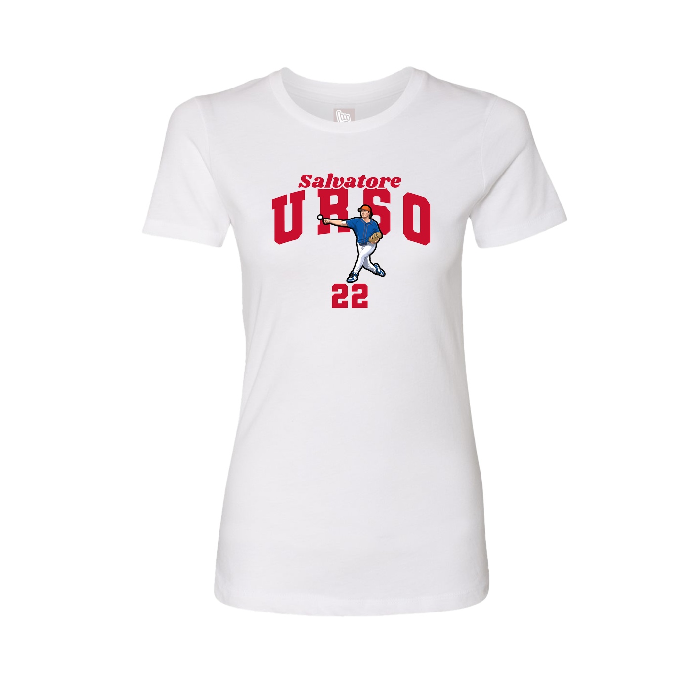 Fitted Women's Tee — Signature Arch in White