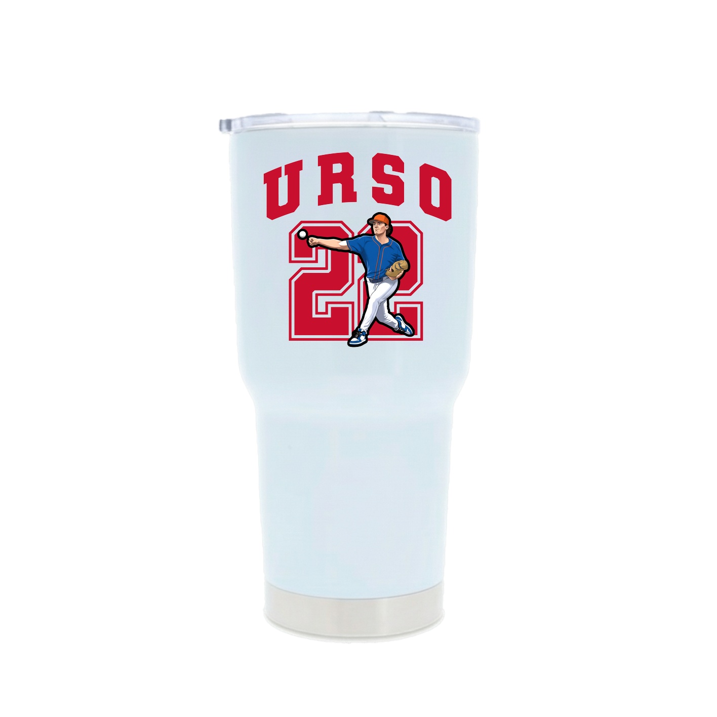30oz Stainless Steel Tumbler — Number in White