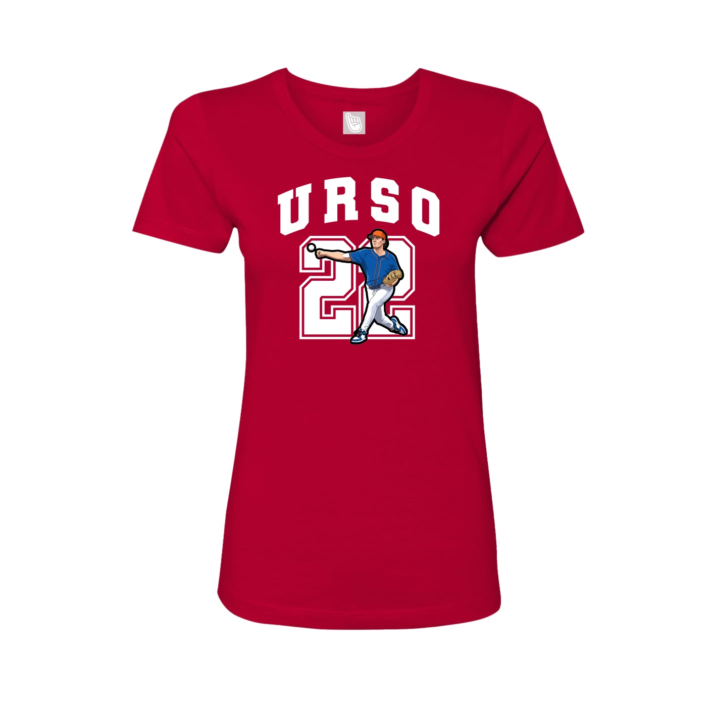 Fitted Women's Tee — Number in Red