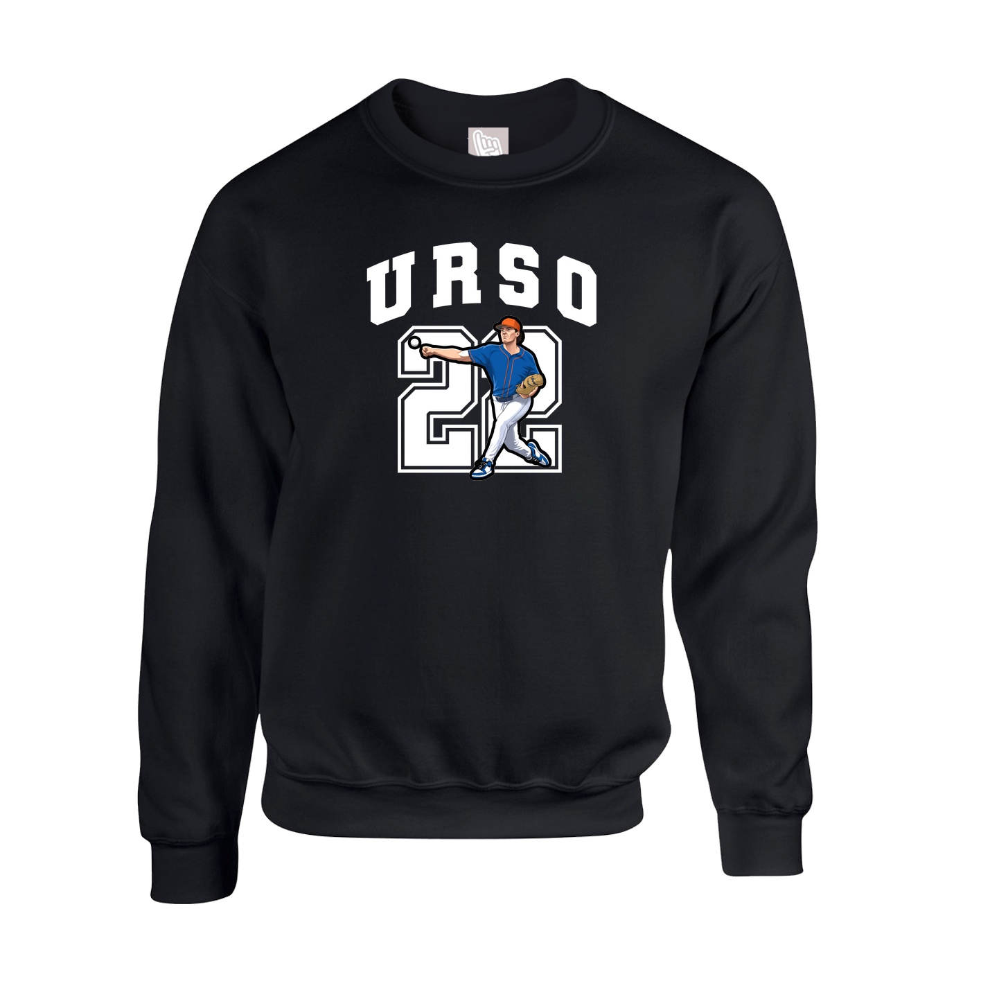 Fleece Crew — Number in Black