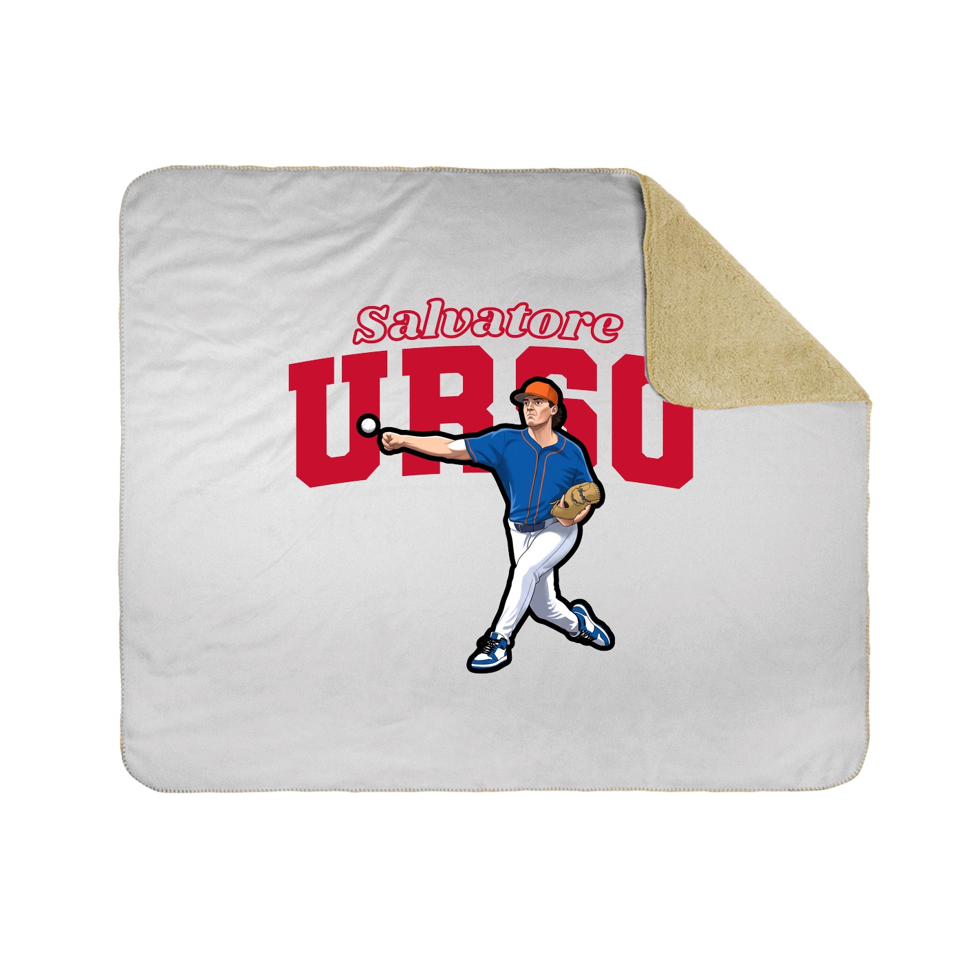 Throw Blanket — Name Arch in White
