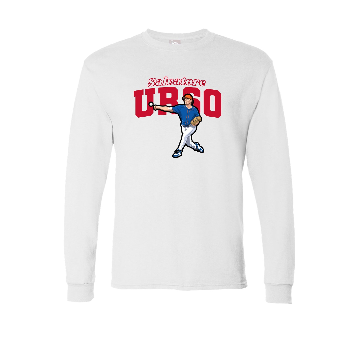 Long Sleeve Tee — Name Arch in White
