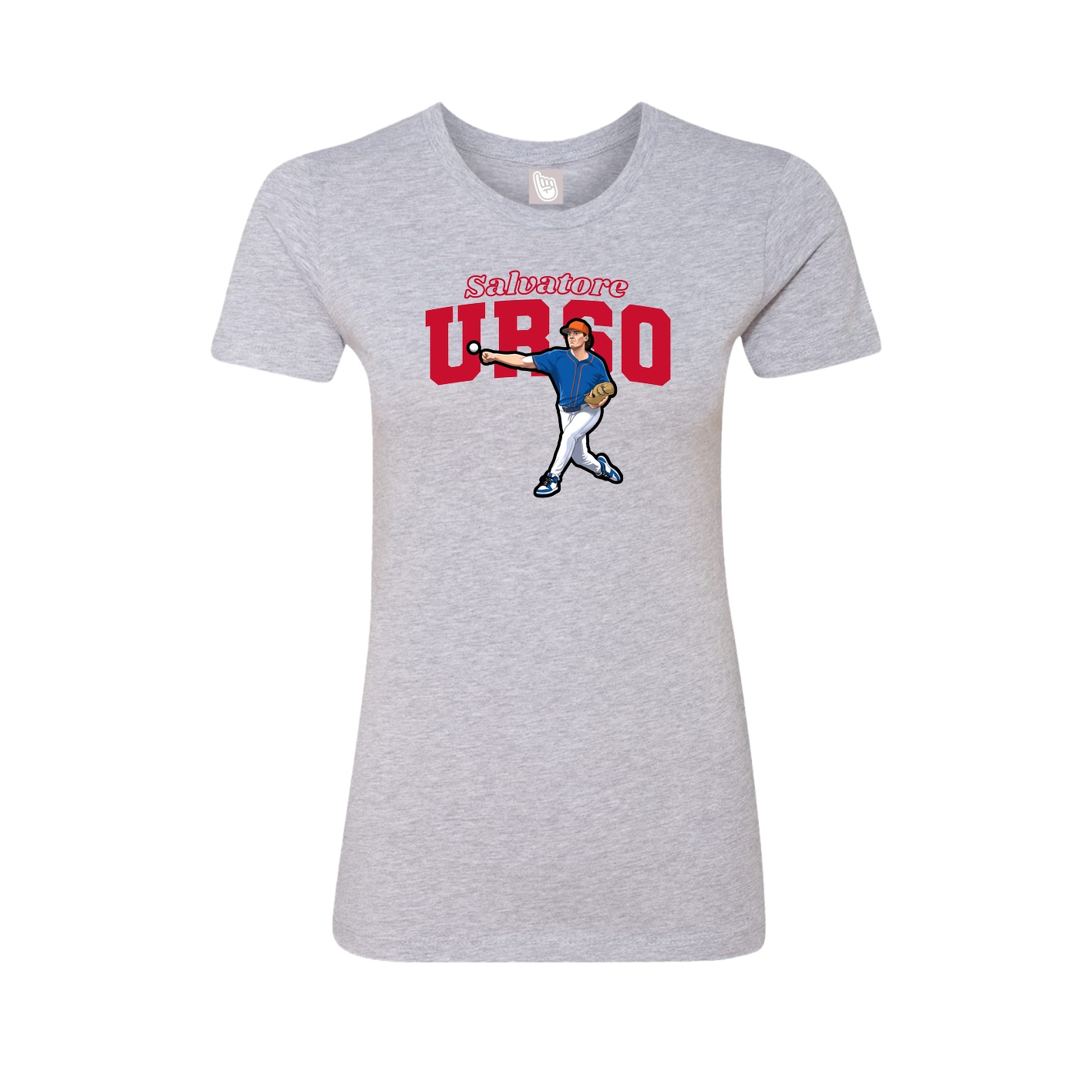 Fitted Women's Tee — Name Arch in Grey