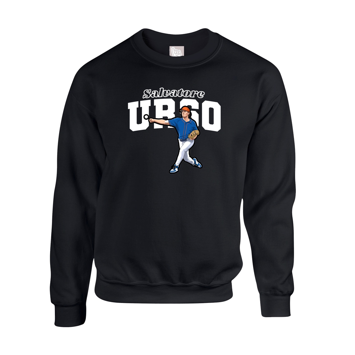 Fleece Crew — Name Arch in Black