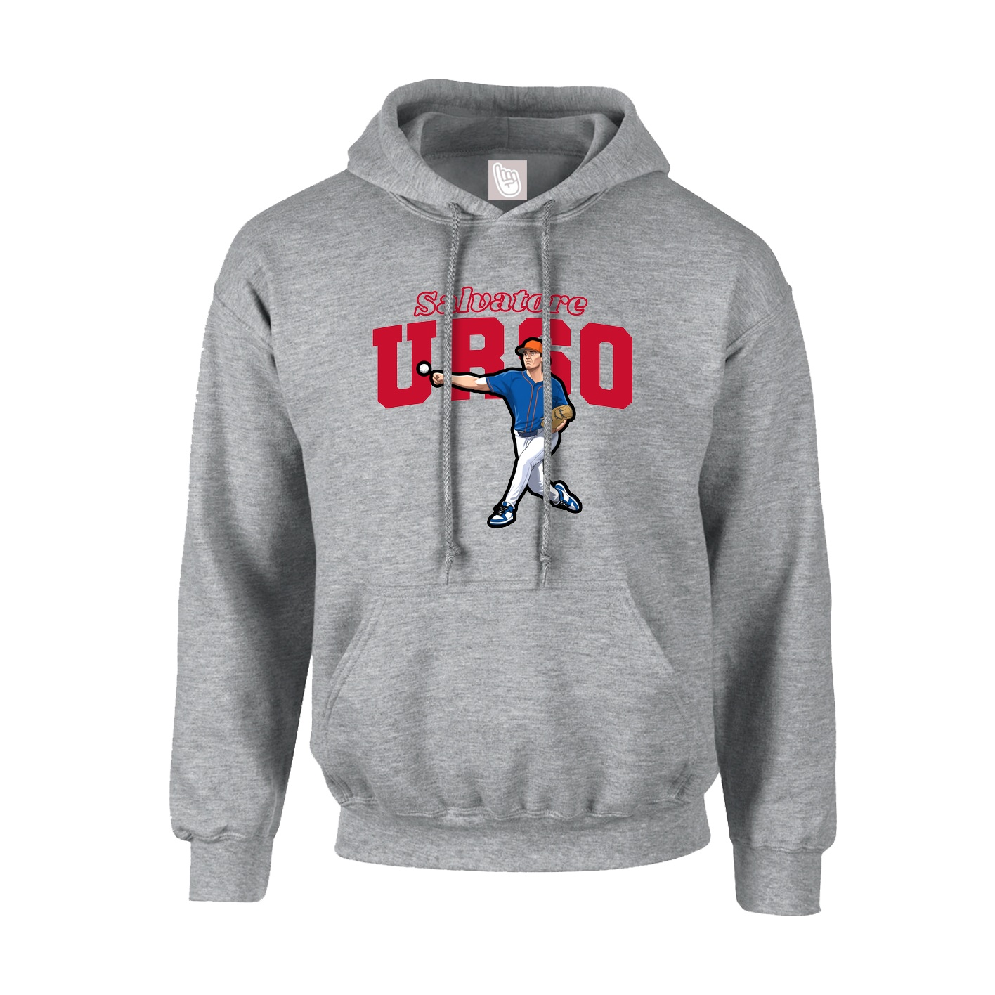 Youth Hoodie — Name Arch in Grey