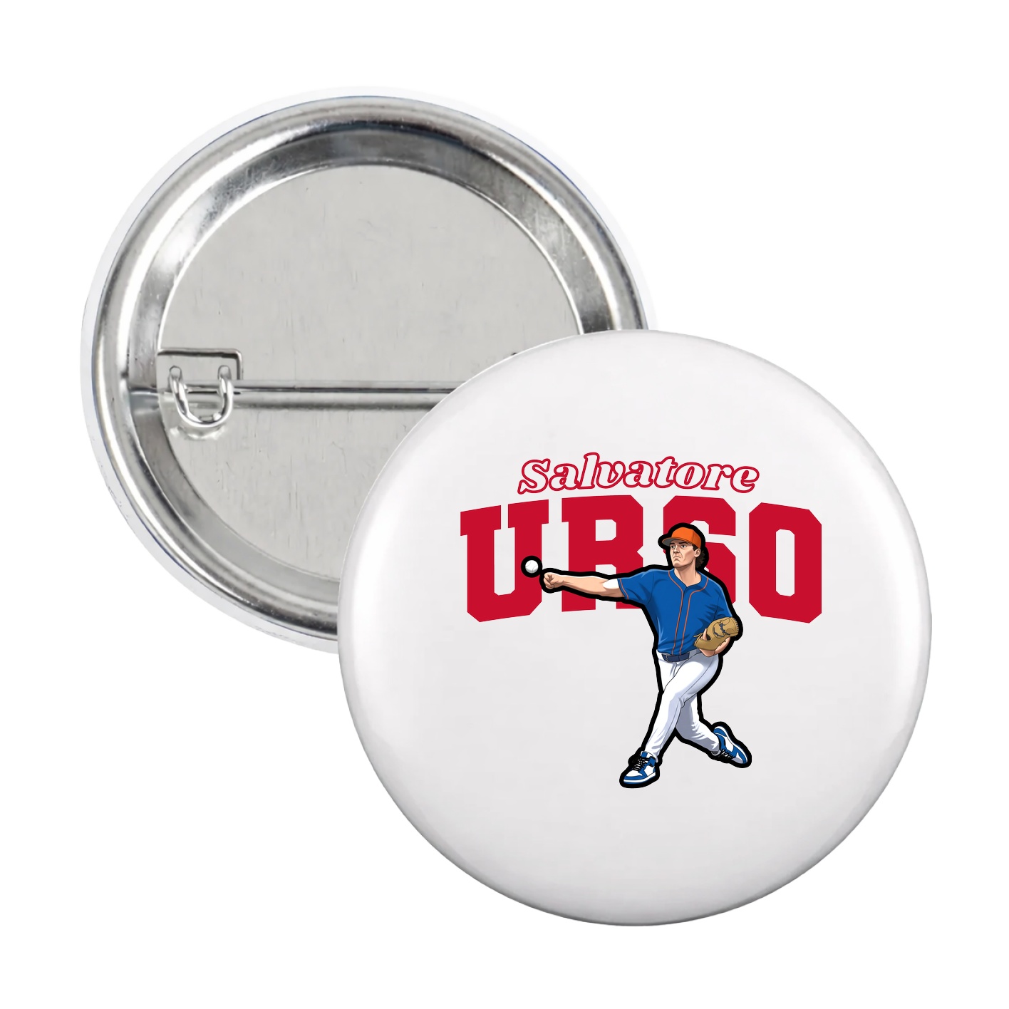 Game Day Button — Name Arch in White