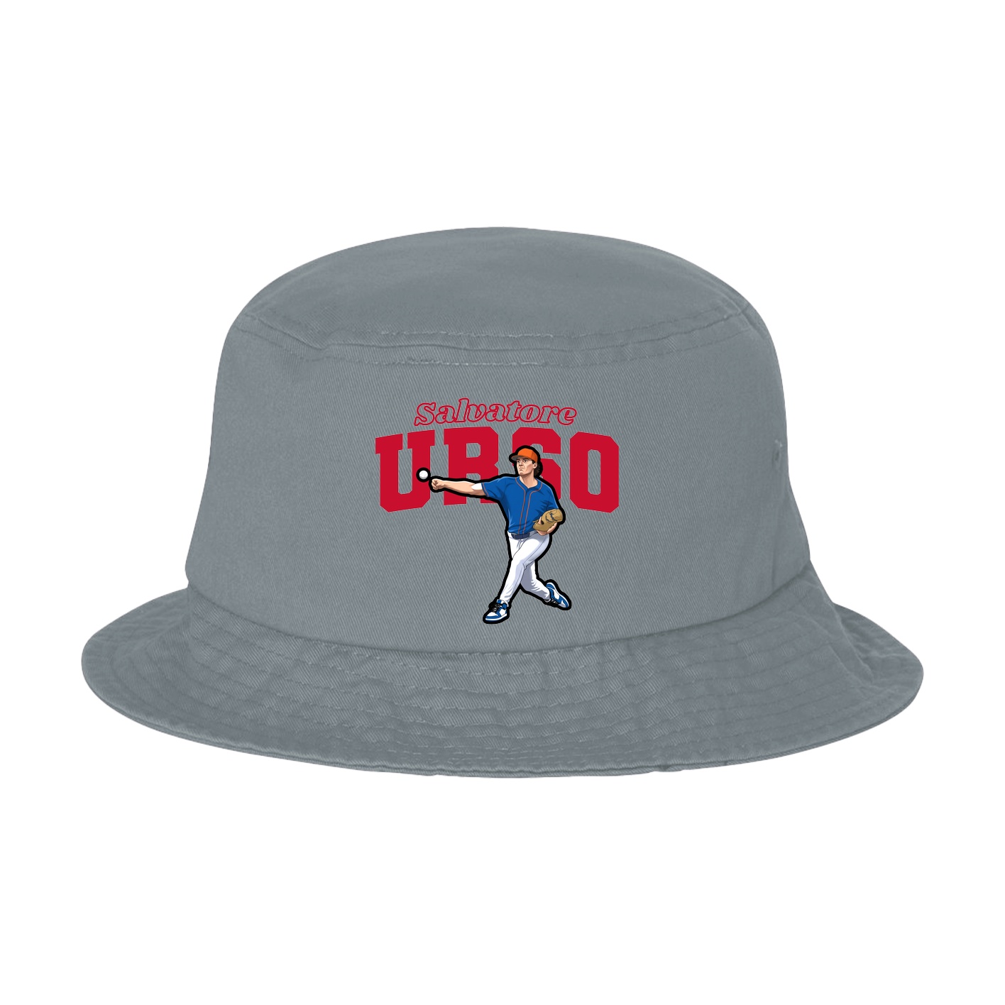 Bucket Cap — Name Arch in Grey