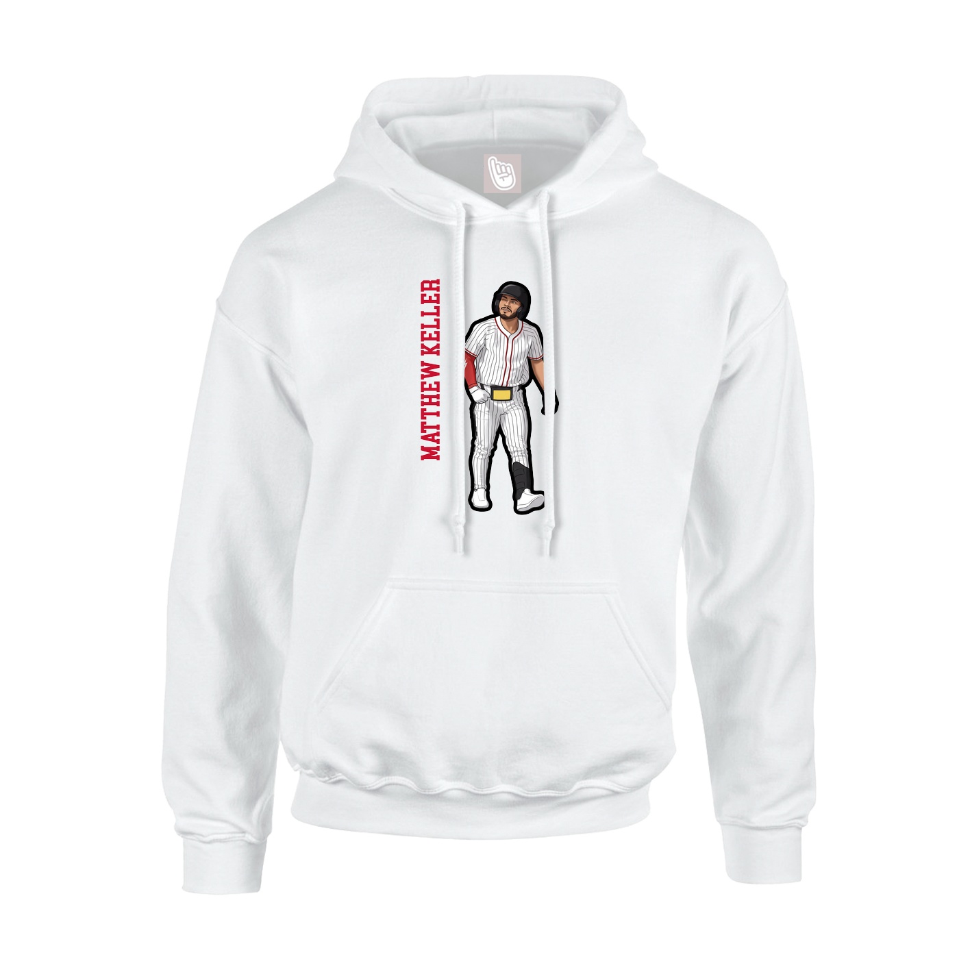 Hoodie — Name Vertical in White
