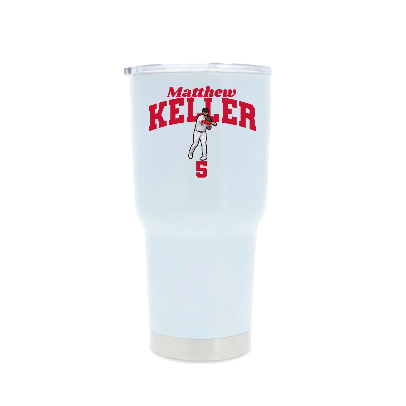 30oz Stainless Steel Tumbler — Signature Arch in White