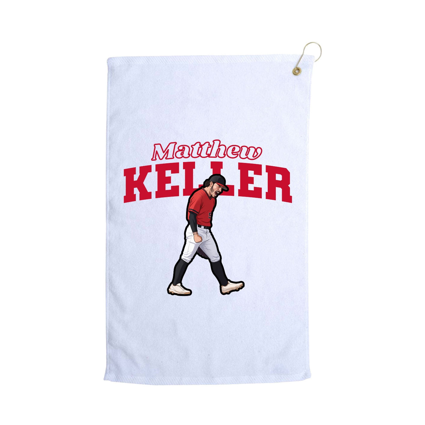 Golf Towel — Name Arch in White