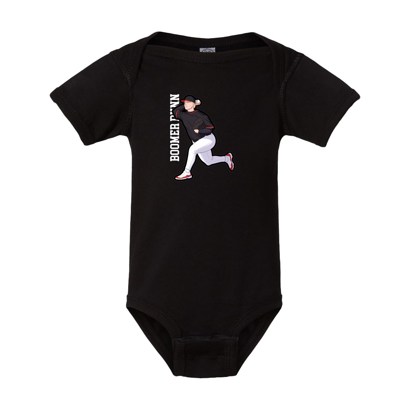 Baby Onesie — Name Vertical in Black