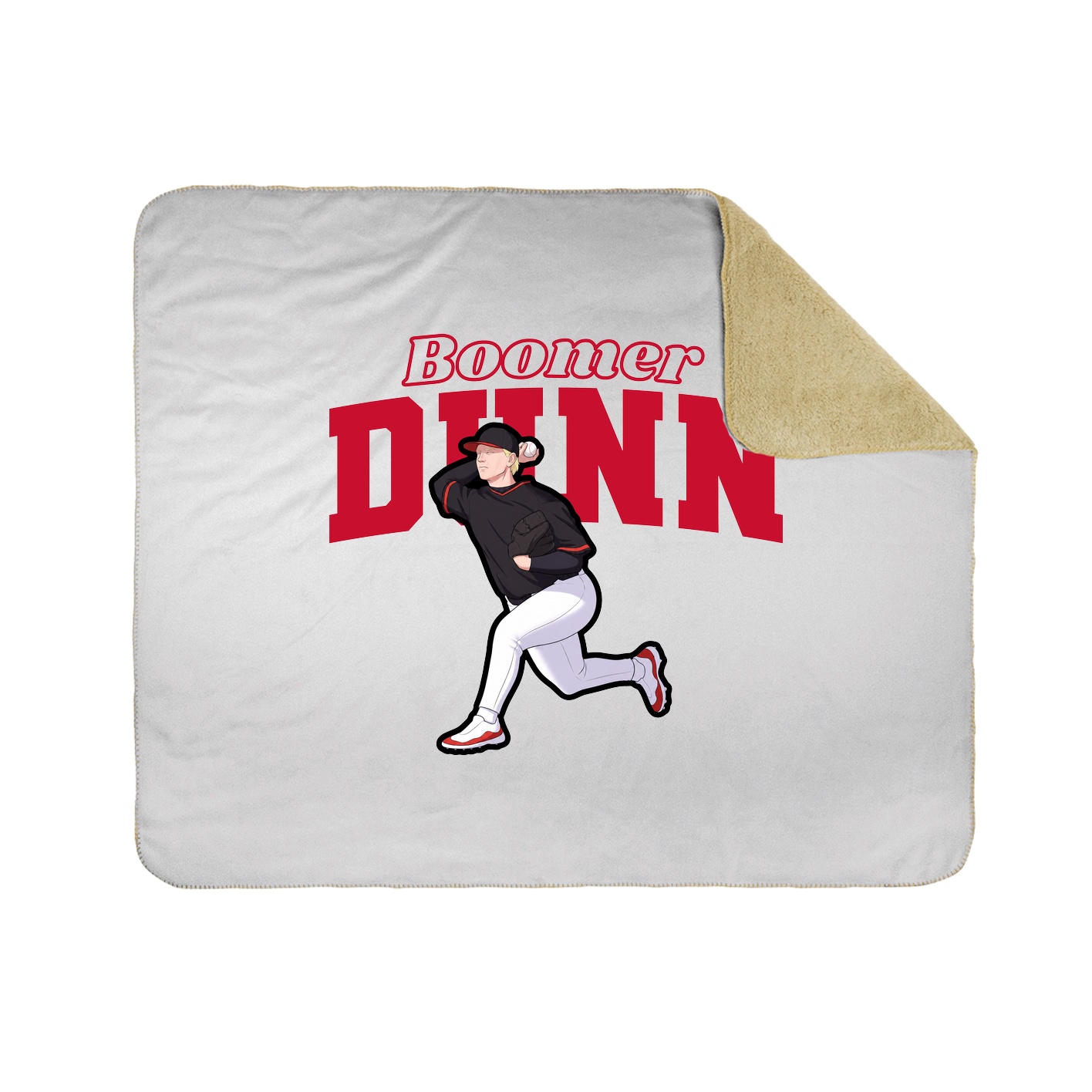 Throw Blanket — Name Arch in White