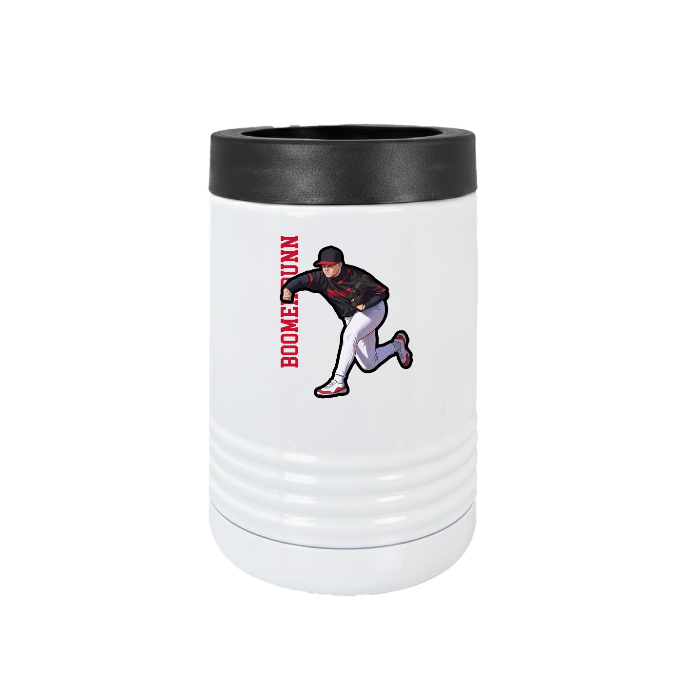 Beverage Holder — Name Vertical in White