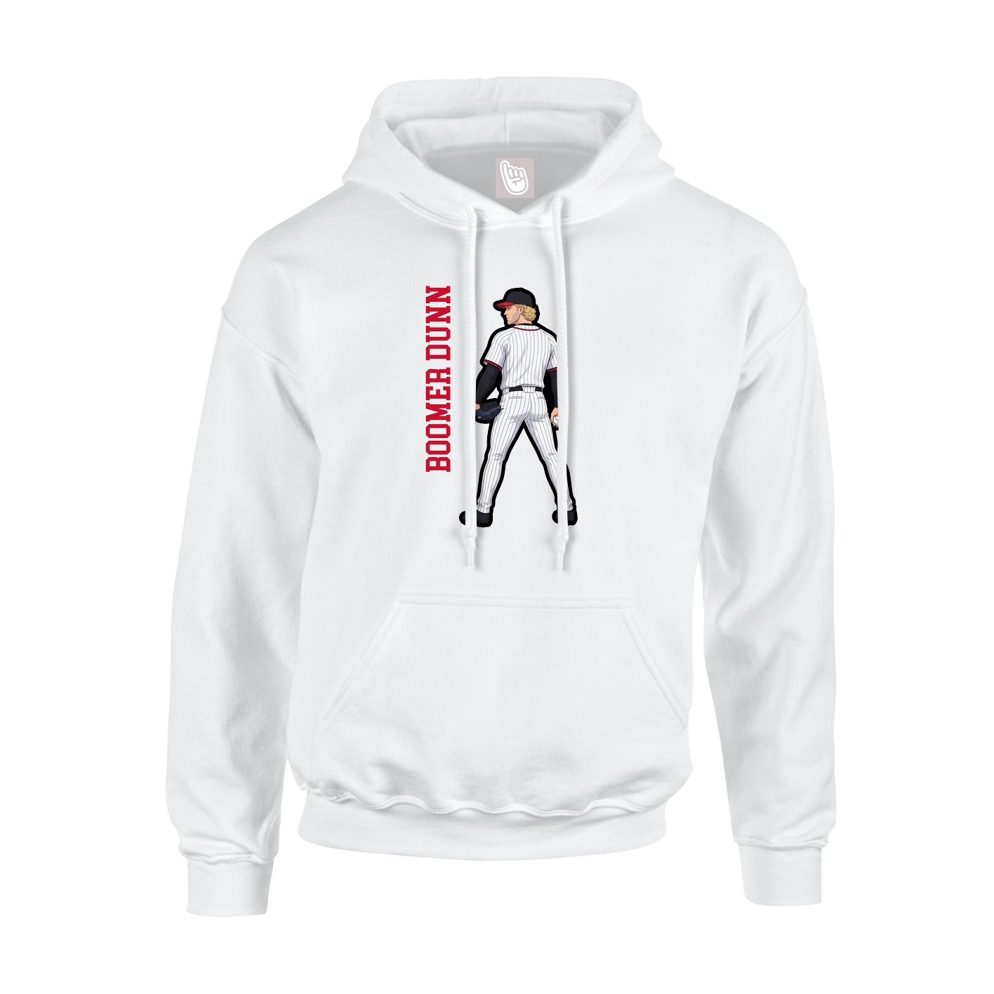 Hoodie — Name Vertical in White