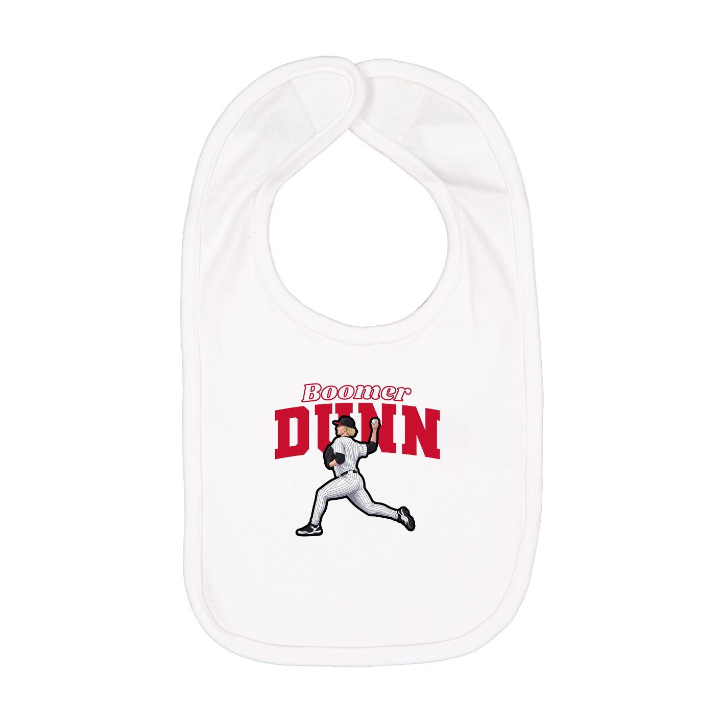 Infant Bib — Name Arch in White