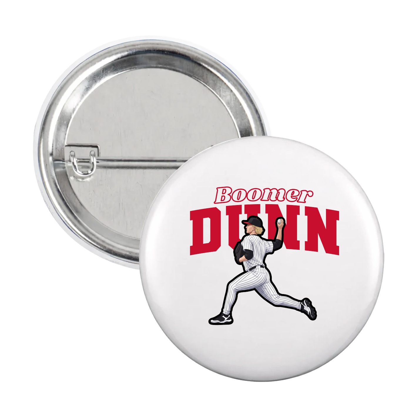 Game Day Button — Name Arch in White
