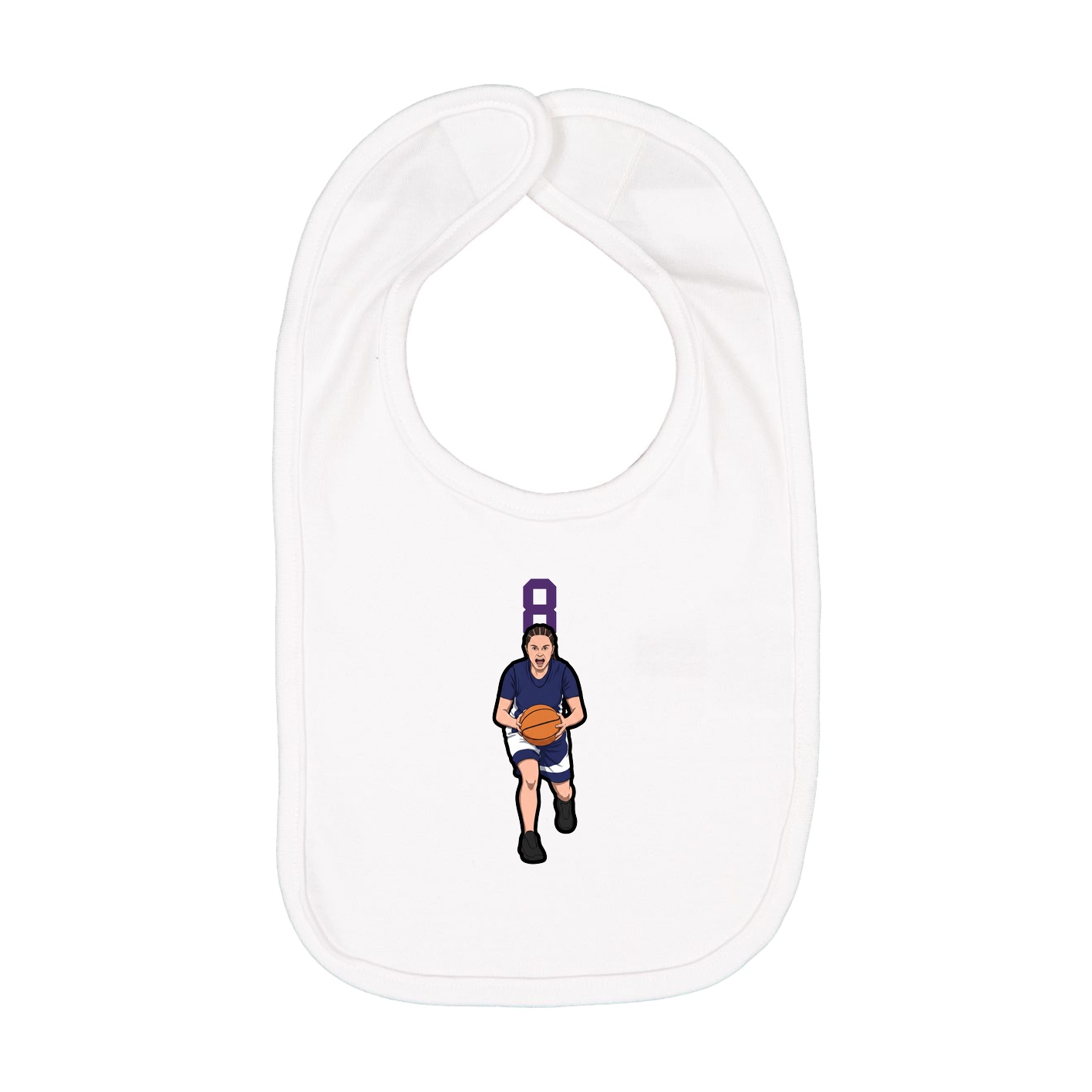 Infant Bib — Number Top in White