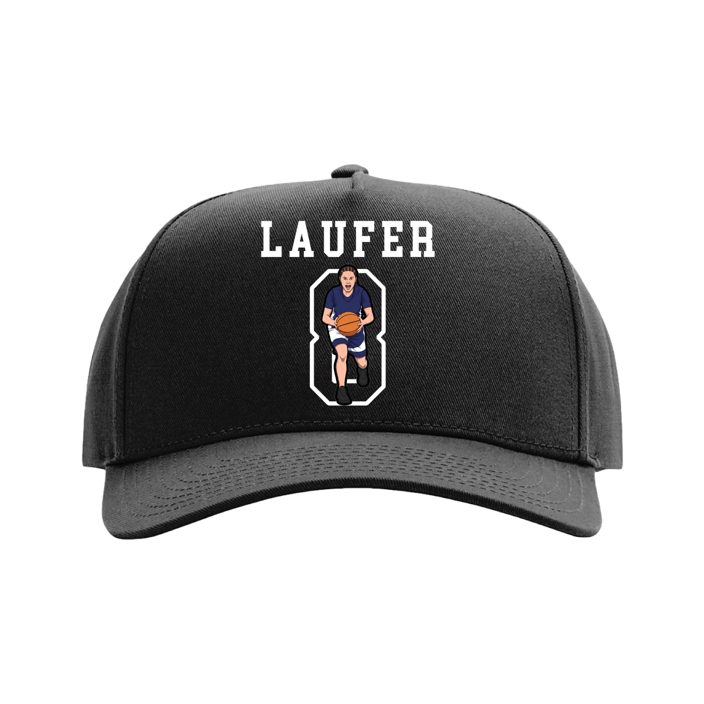 Full Fabric Five-Panel Champ Cap — Shirsey in Black