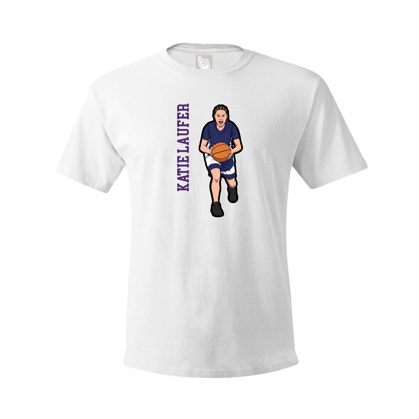 Youth Tee — Name Vertical in White