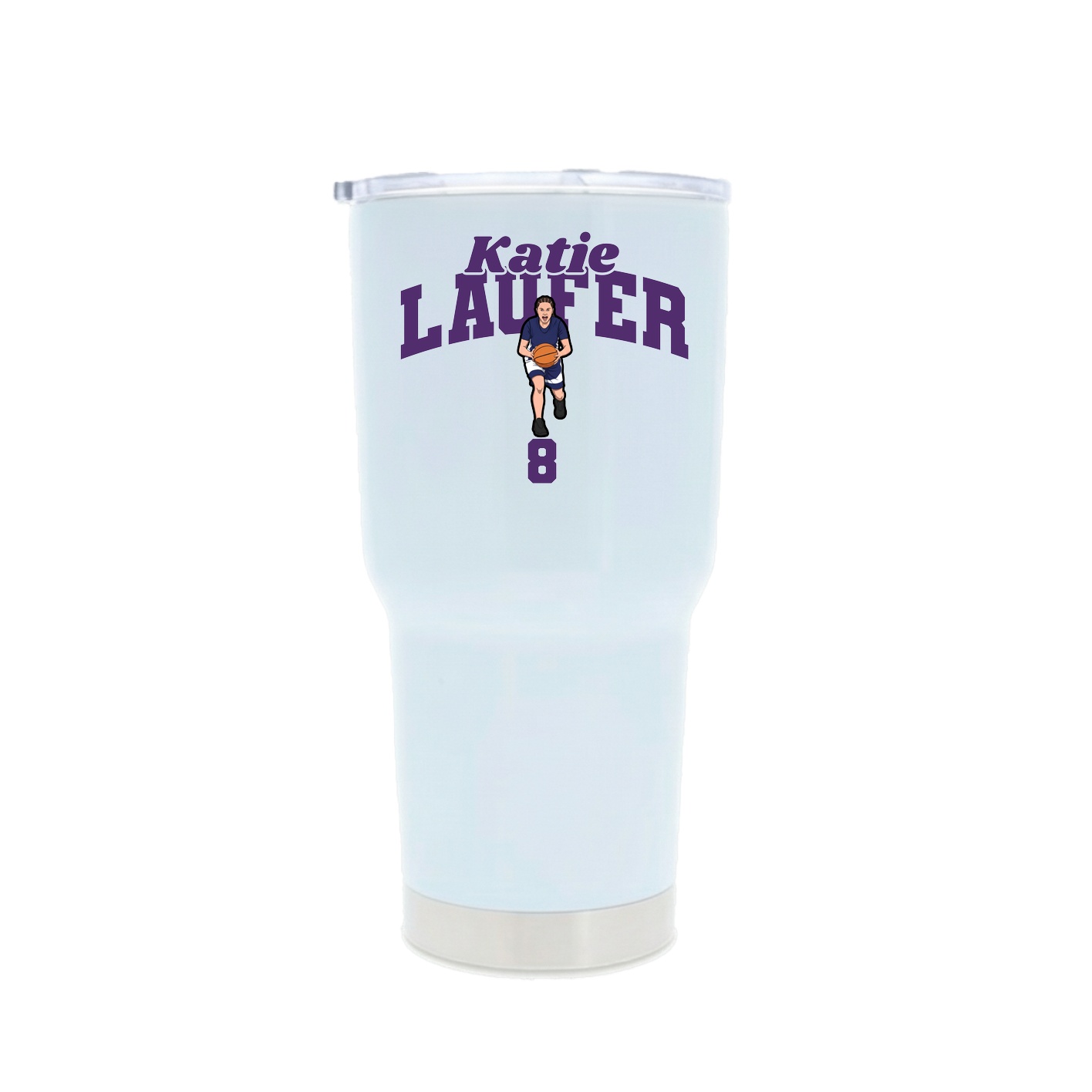 30oz Stainless Steel Tumbler — Signature Arch in White
