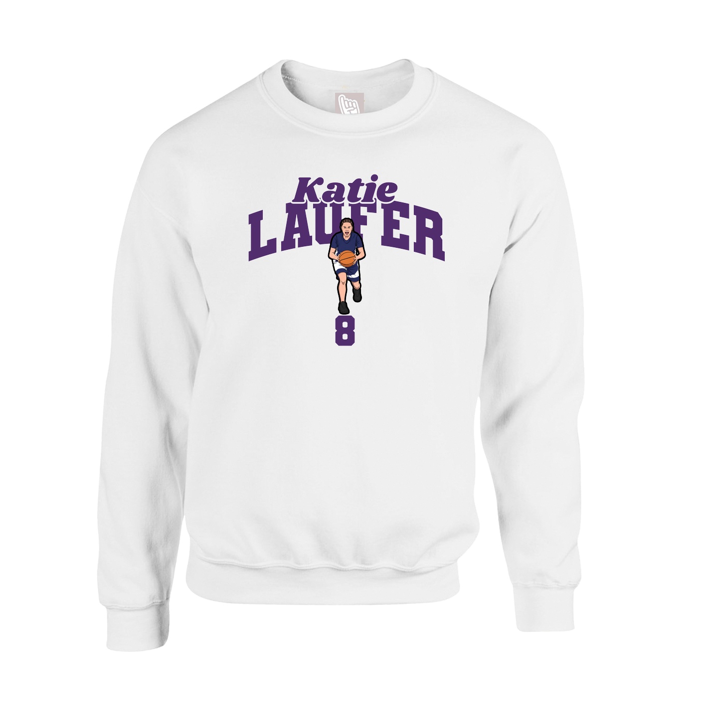 Fleece Crew — Signature Arch in White