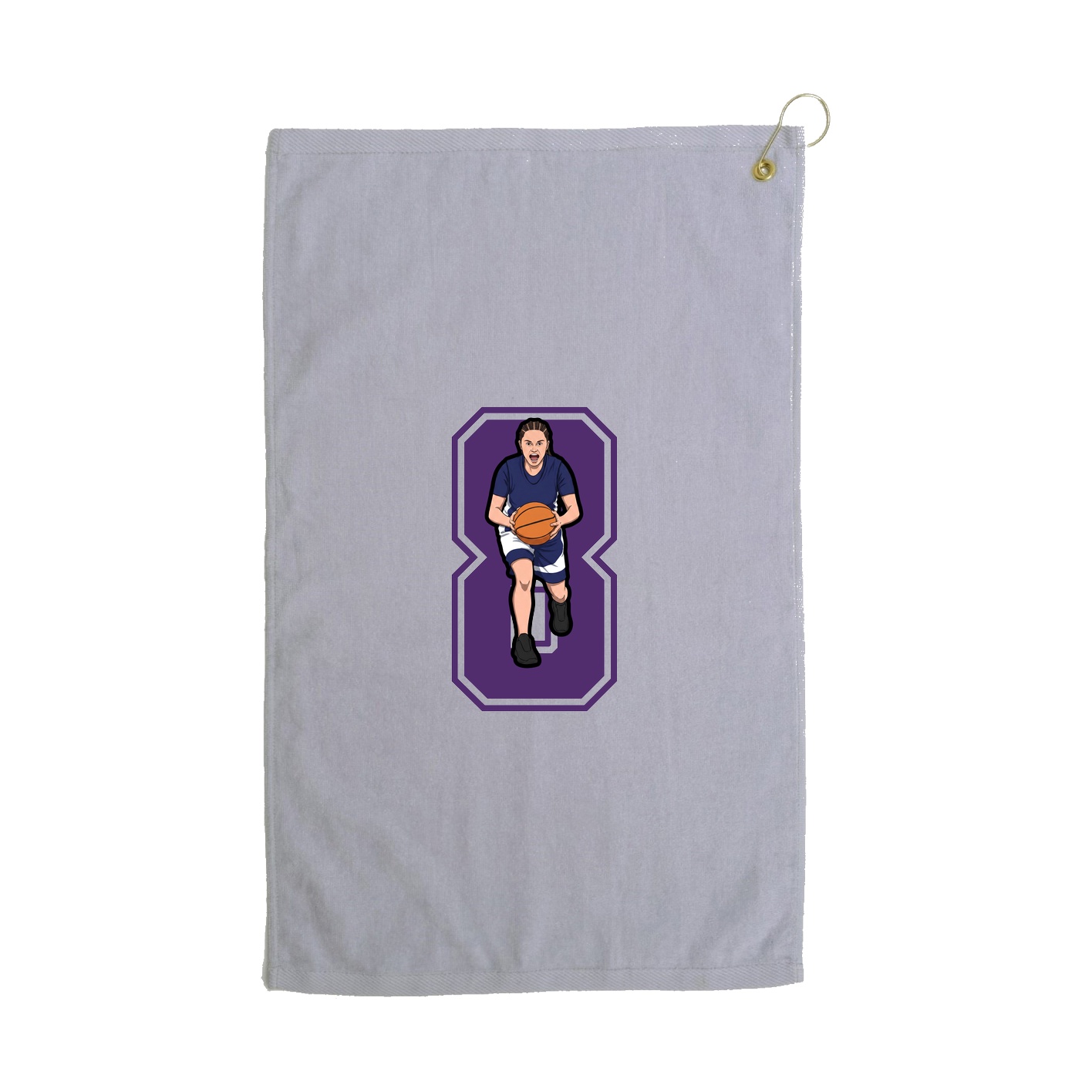 Golf Towel — Number in Grey