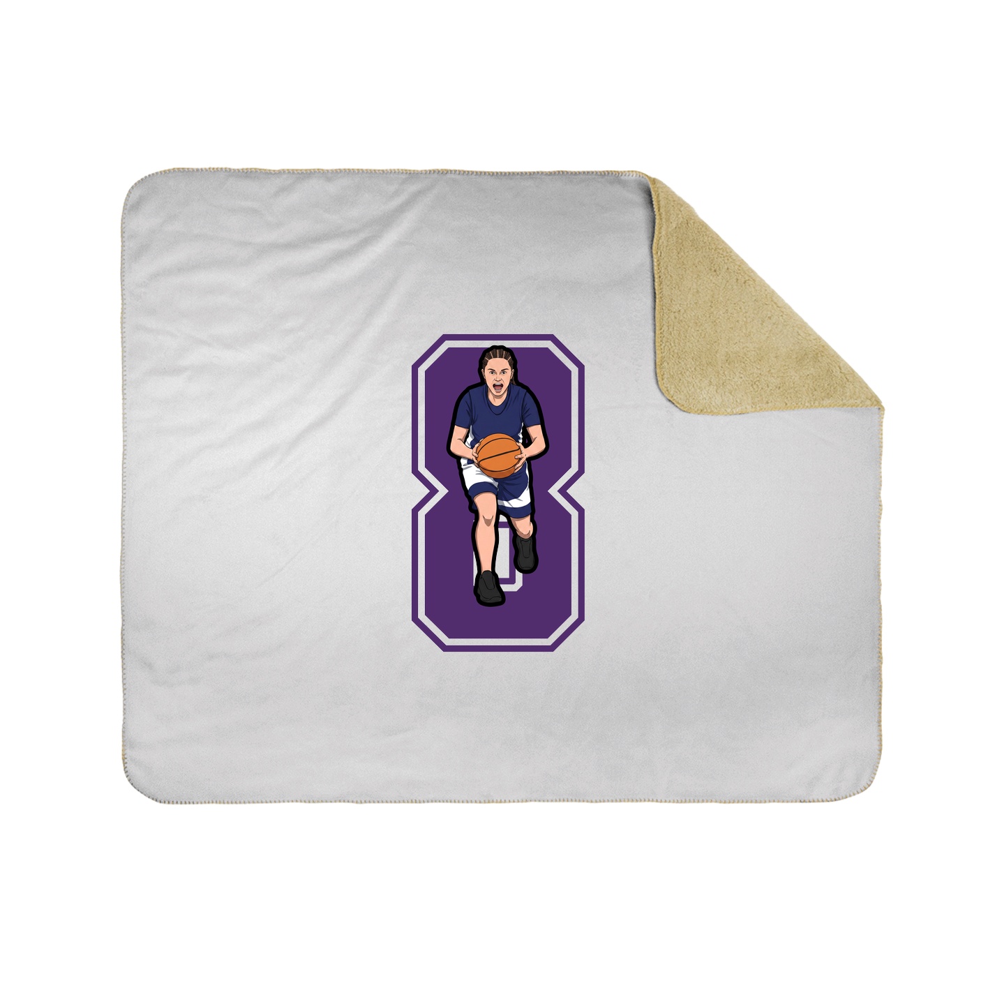Throw Blanket — Number in White