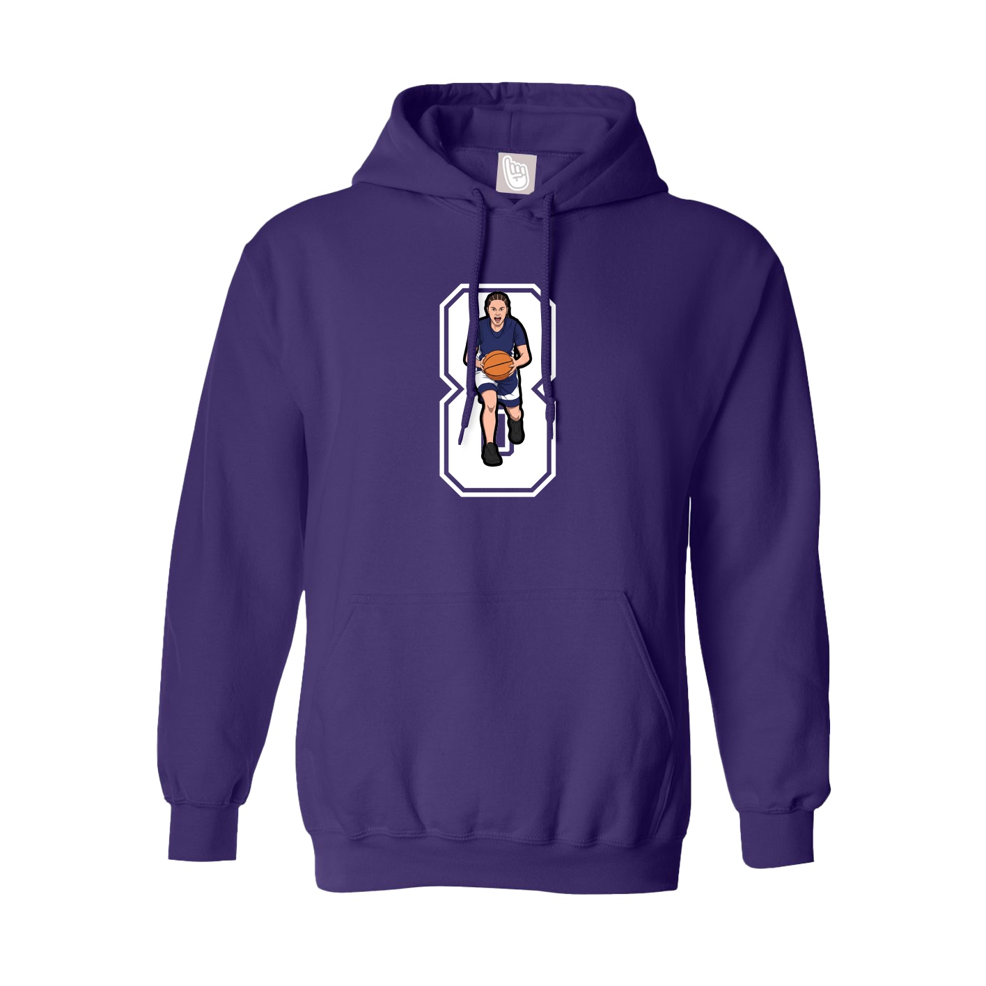Youth Hoodie — Number in Purple