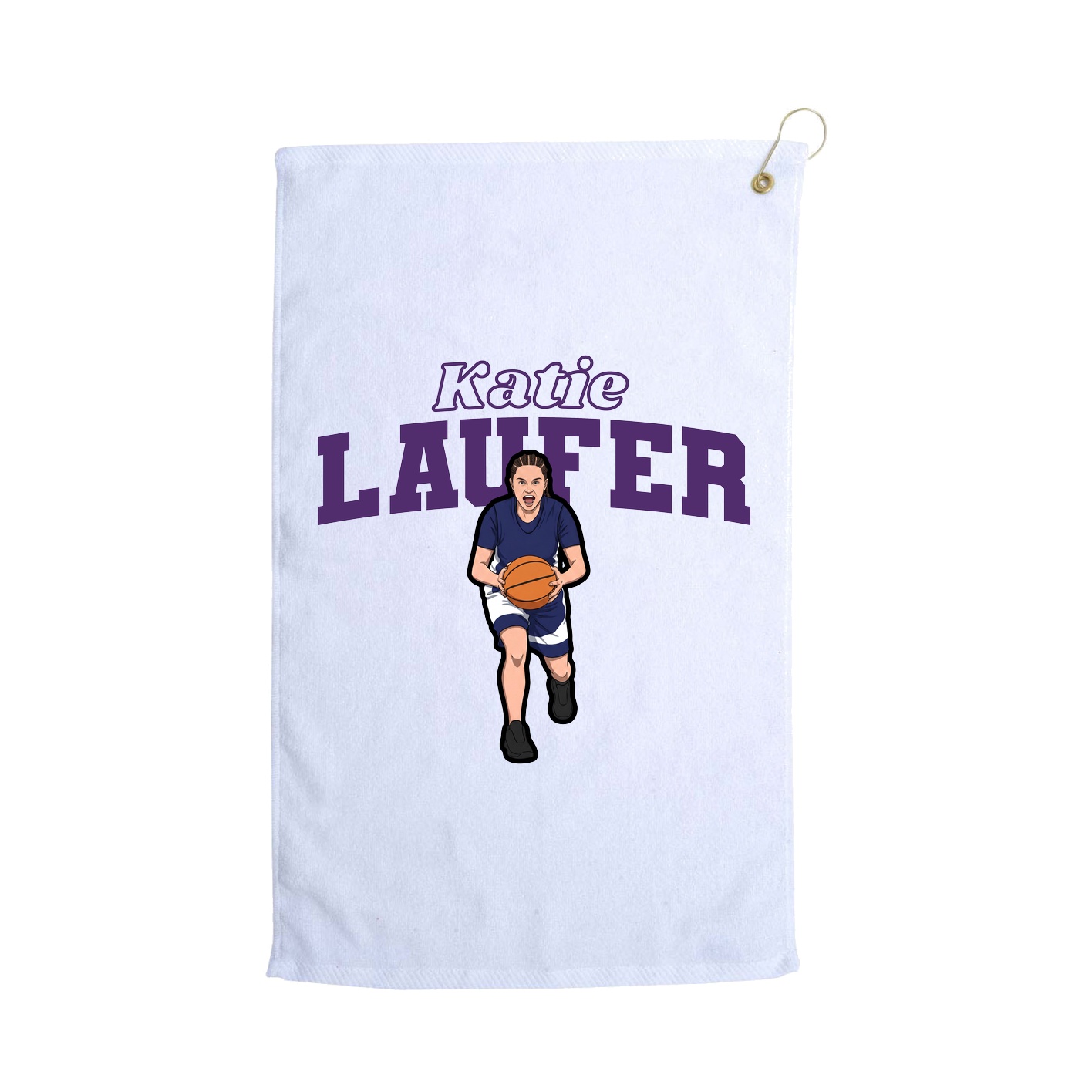 Golf Towel — Name Arch in White