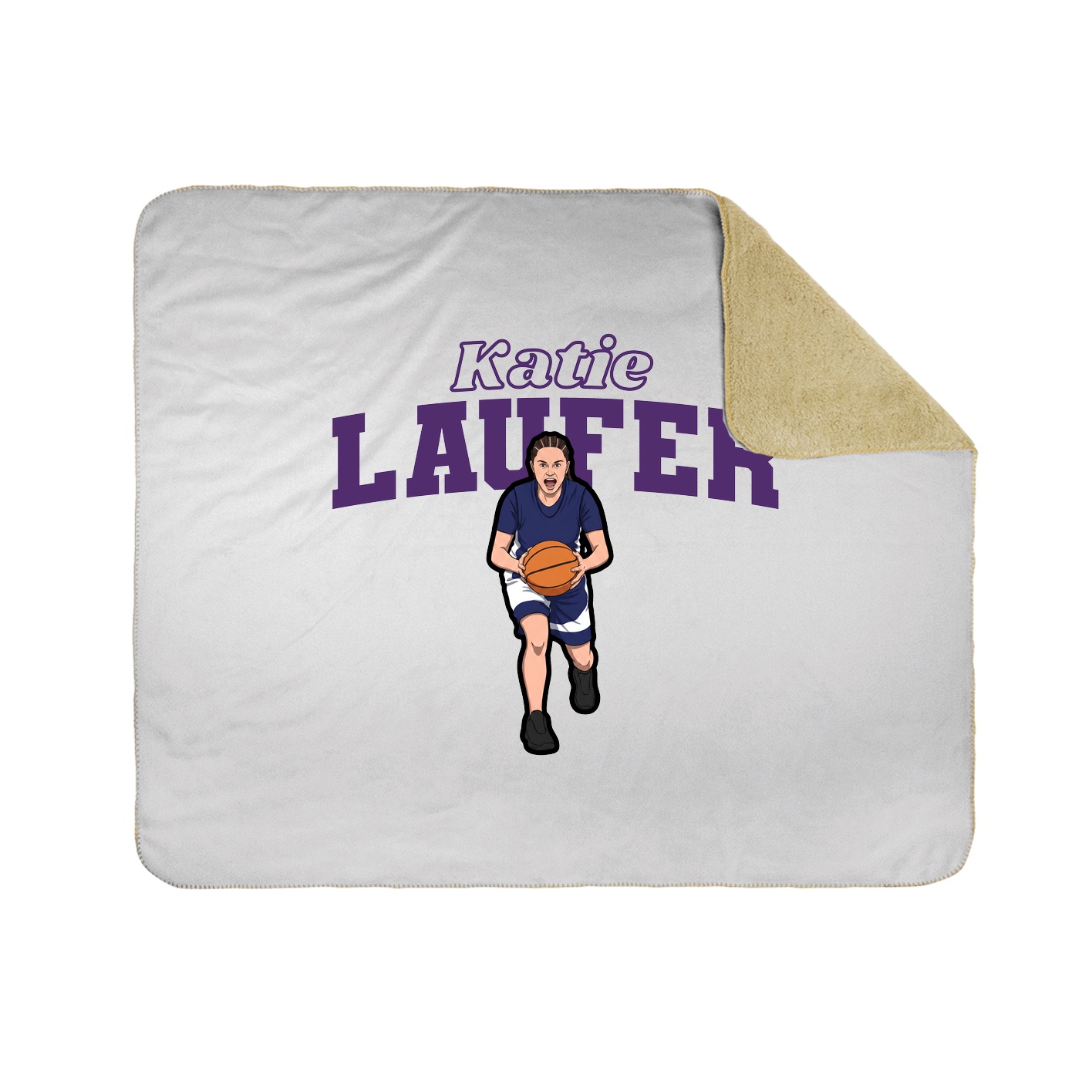 Throw Blanket — Name Arch in White