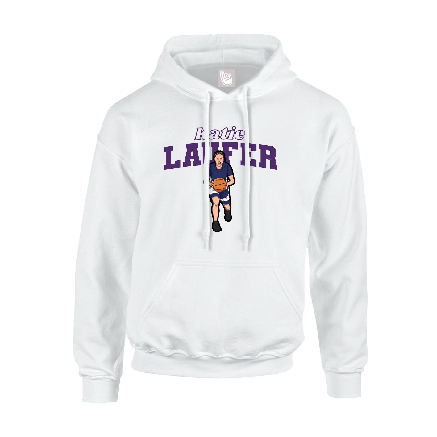 Youth Hoodie — Name Arch in White