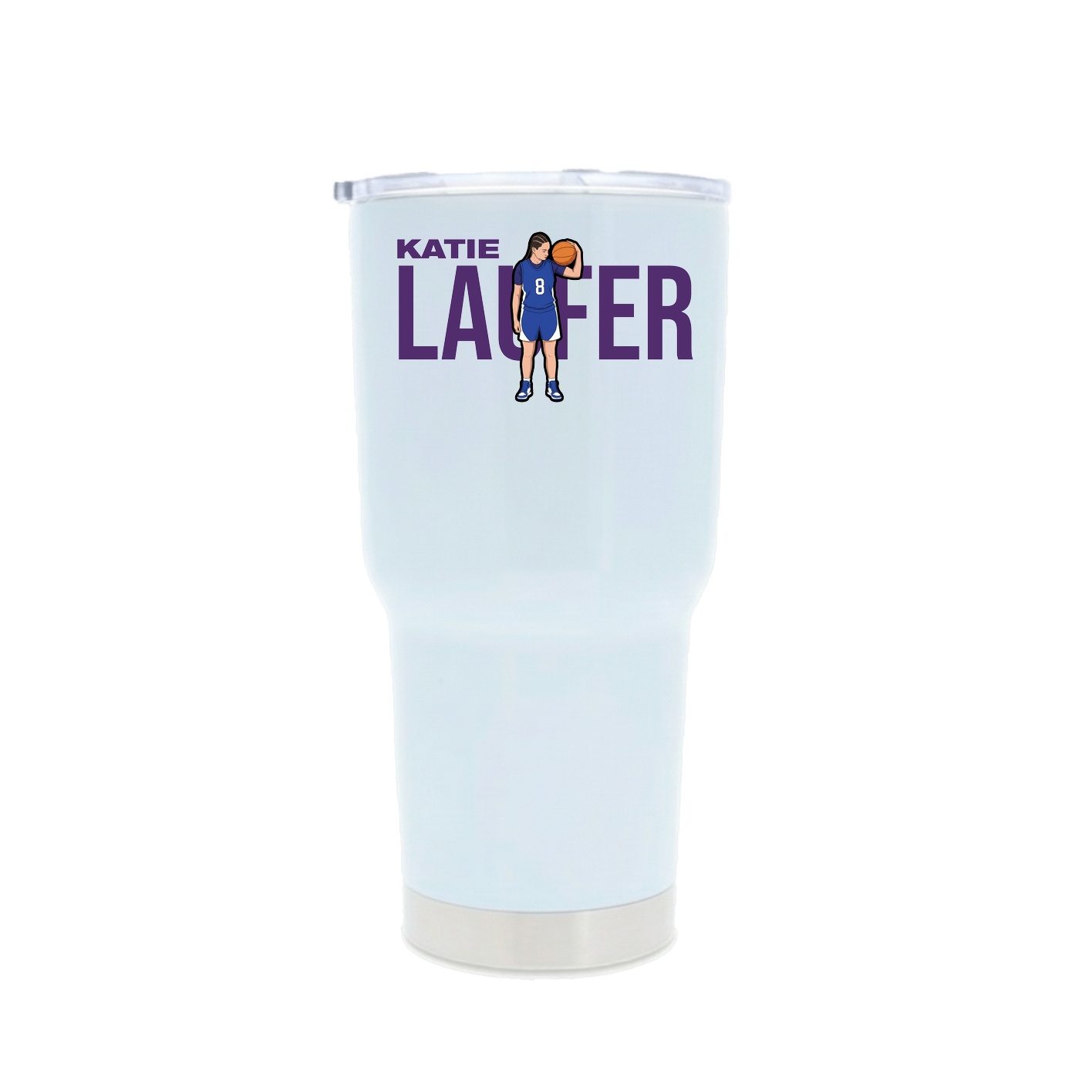 30oz Stainless Steel Tumbler — Player Name in White