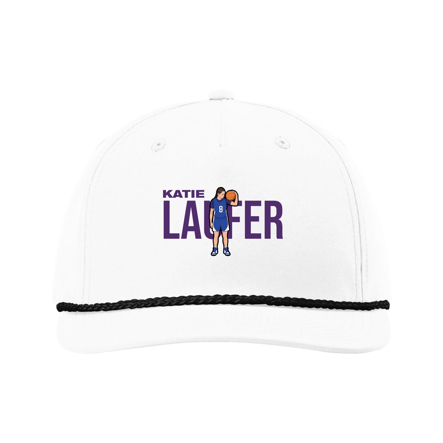Five-Panel Classic Rope Cap — Player Name in White
