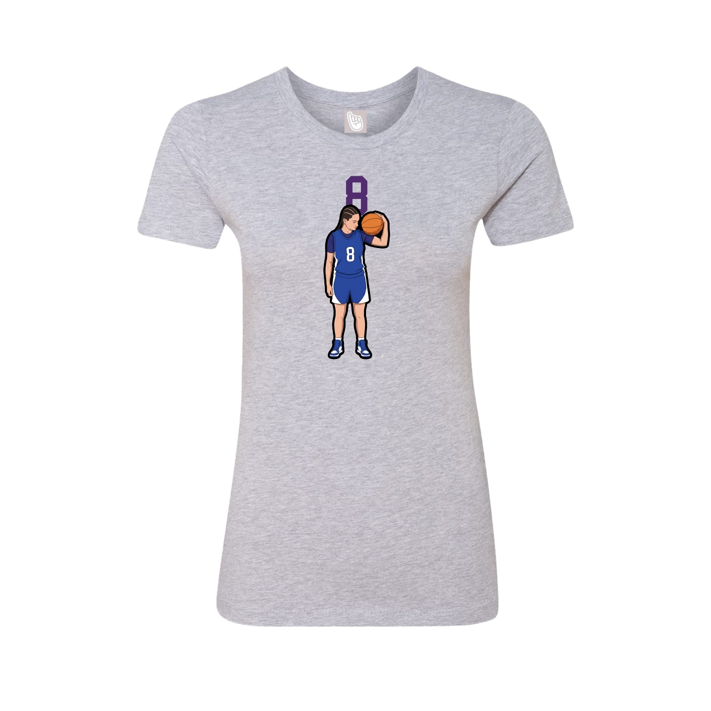 Fitted Women's Tee — Number Top in Grey