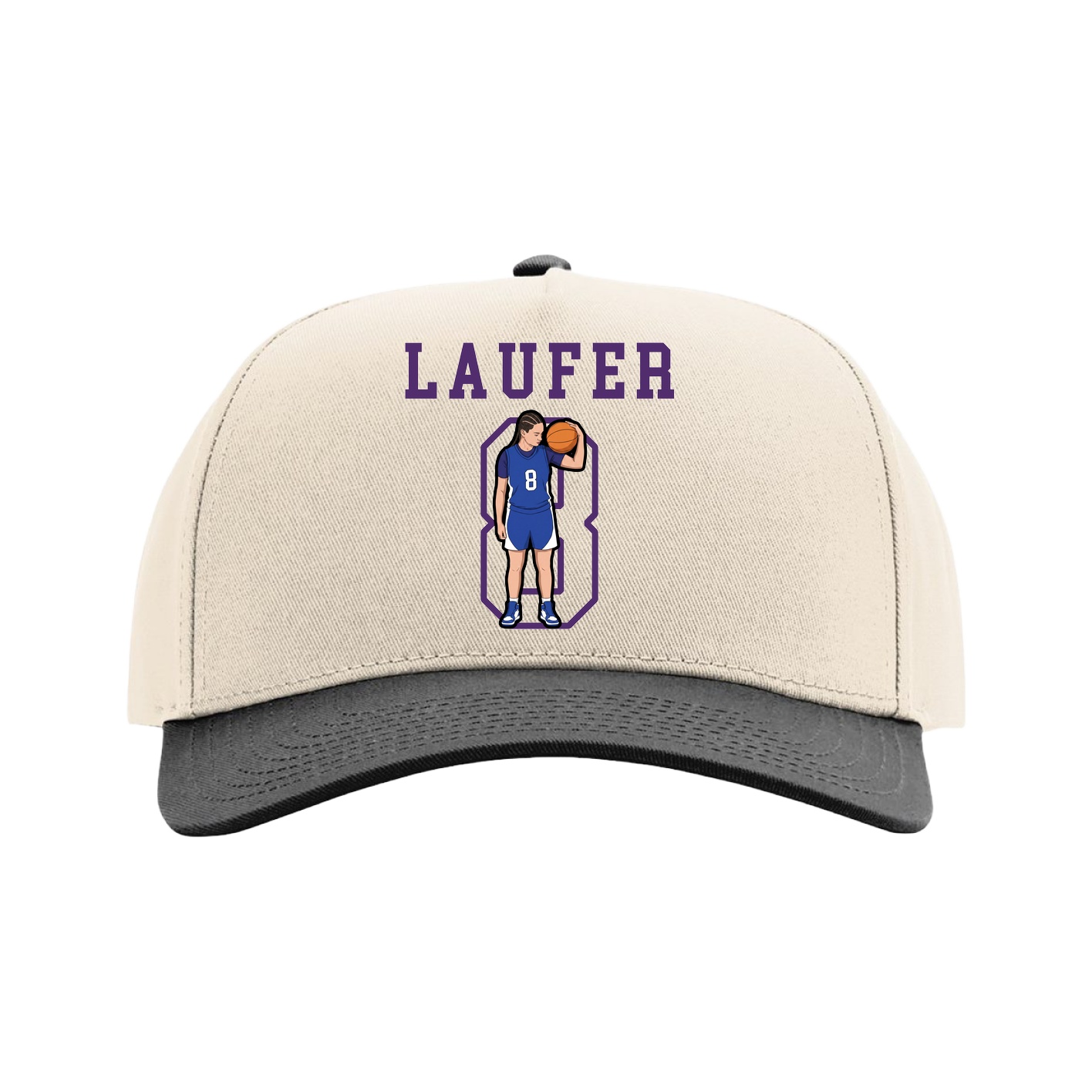 Full Fabric Five-Panel Champ Cap — Shirsey in Cream/Black