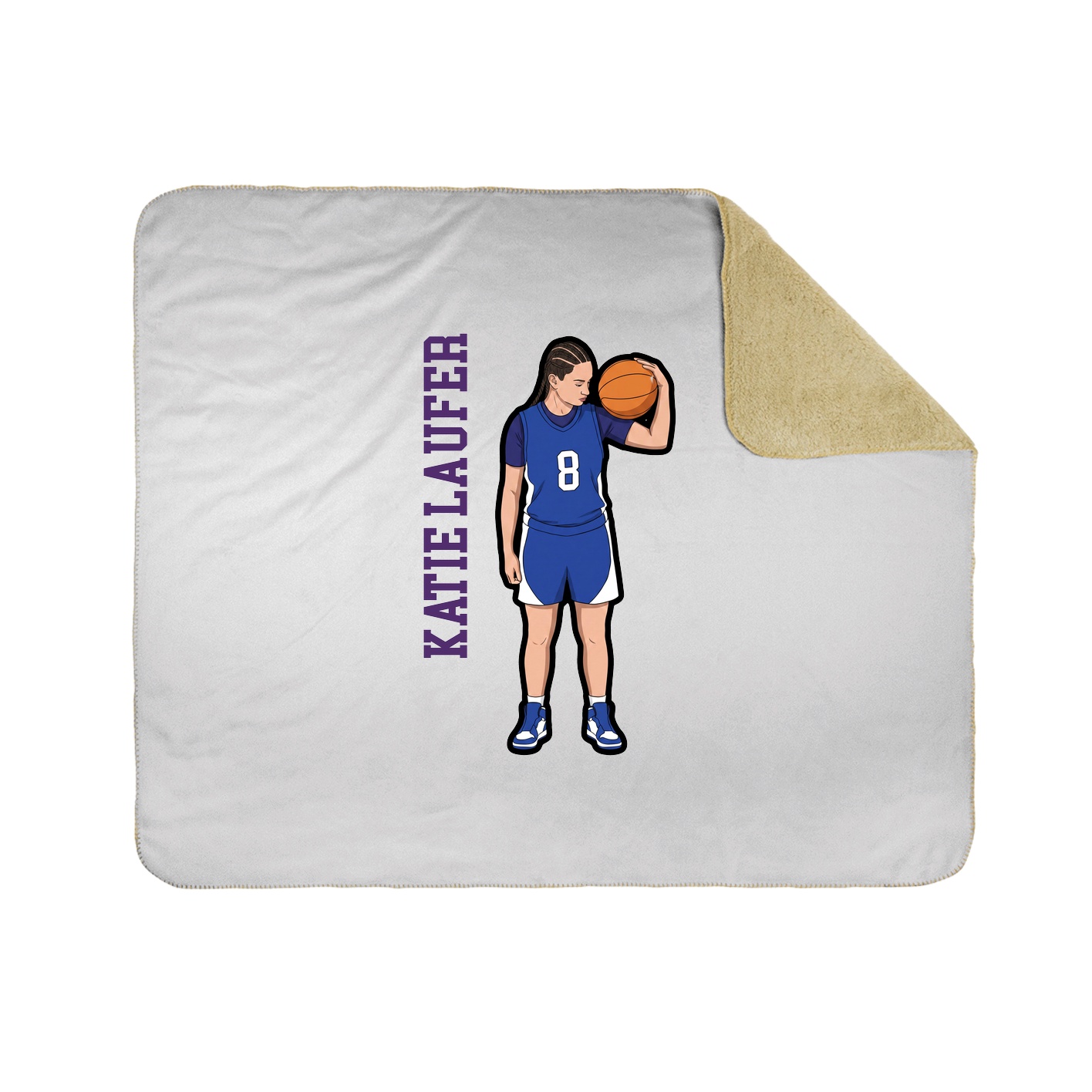 Throw Blanket — Name Vertical in White