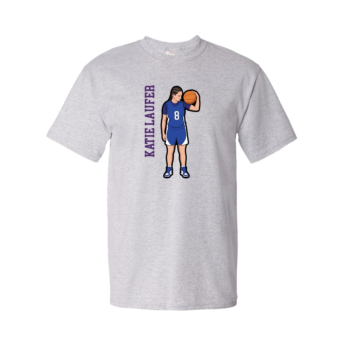Tee — Name Vertical in Grey